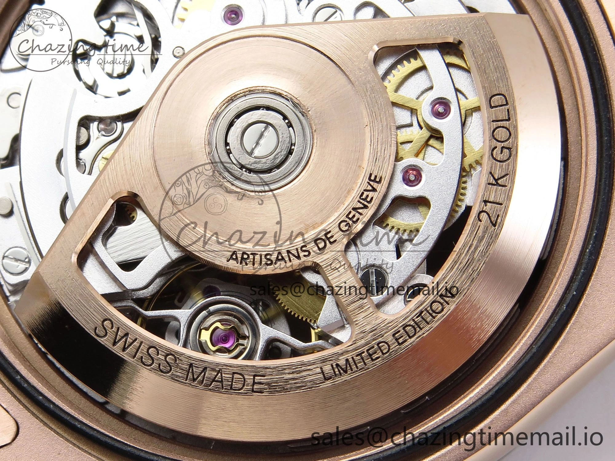 Daytona Artisans Skeleton RG ADGF Best Edition Skeleton Dial RG Bezel on RG Oyster Bracelet SA4130