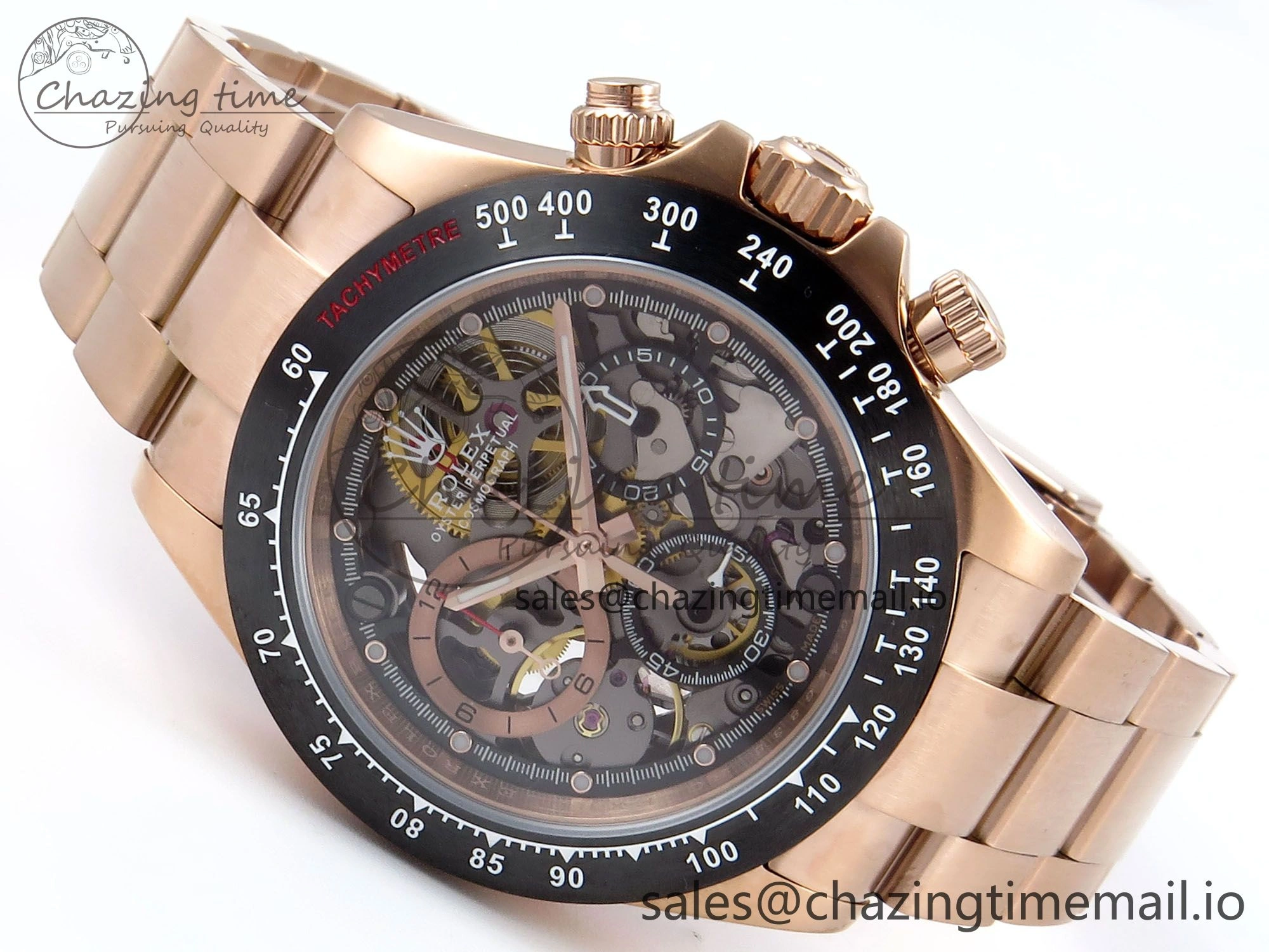 Daytona Artisans Skeleton RG ADGF Best Edition Skeleton Dial on RG Oyster Bracelet SA4130