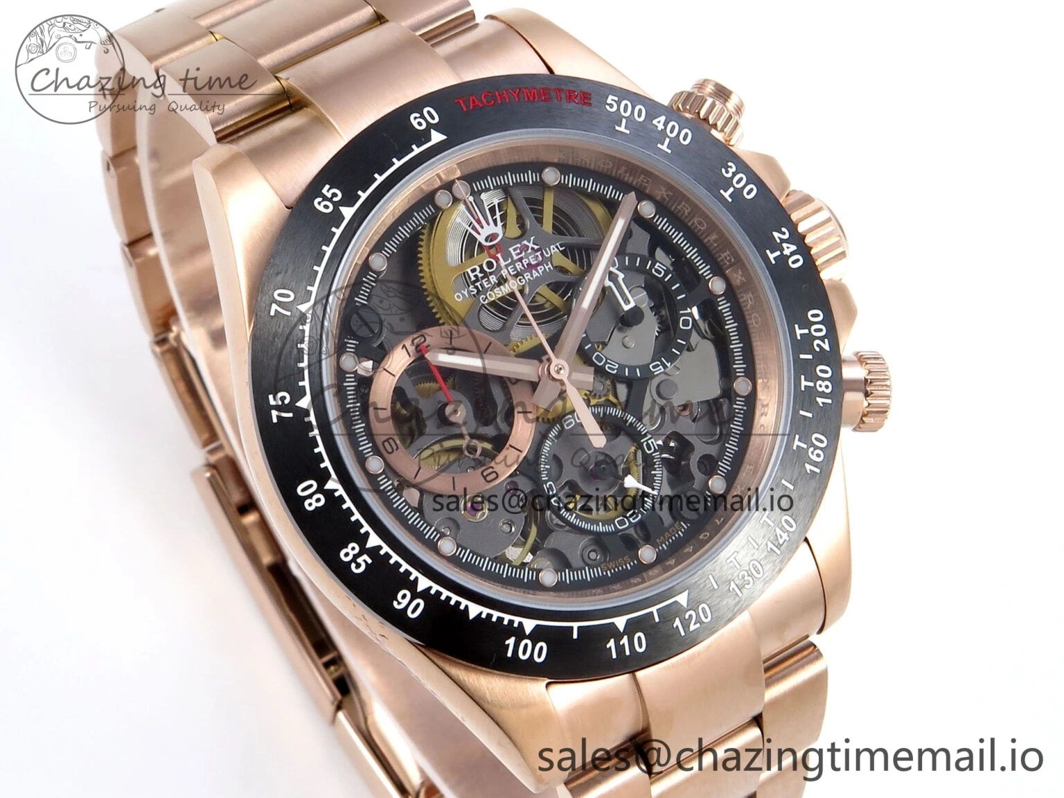 Daytona Artisans Skeleton RG ADGF Best Edition Skeleton Dial on RG Oyster Bracelet SA4130
