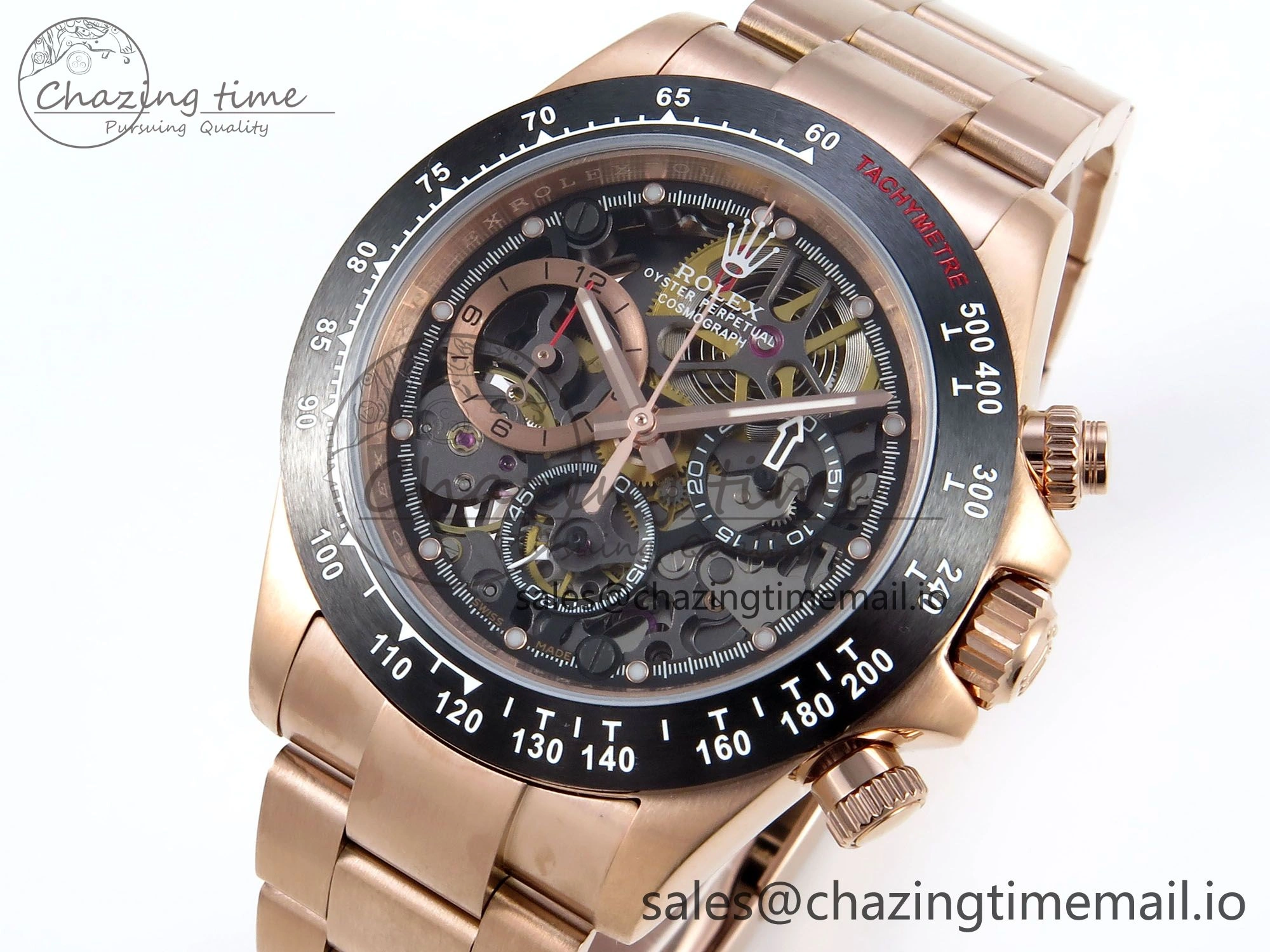 Daytona Artisans Skeleton RG ADGF Best Edition Skeleton Dial on RG Oyster Bracelet SA4130