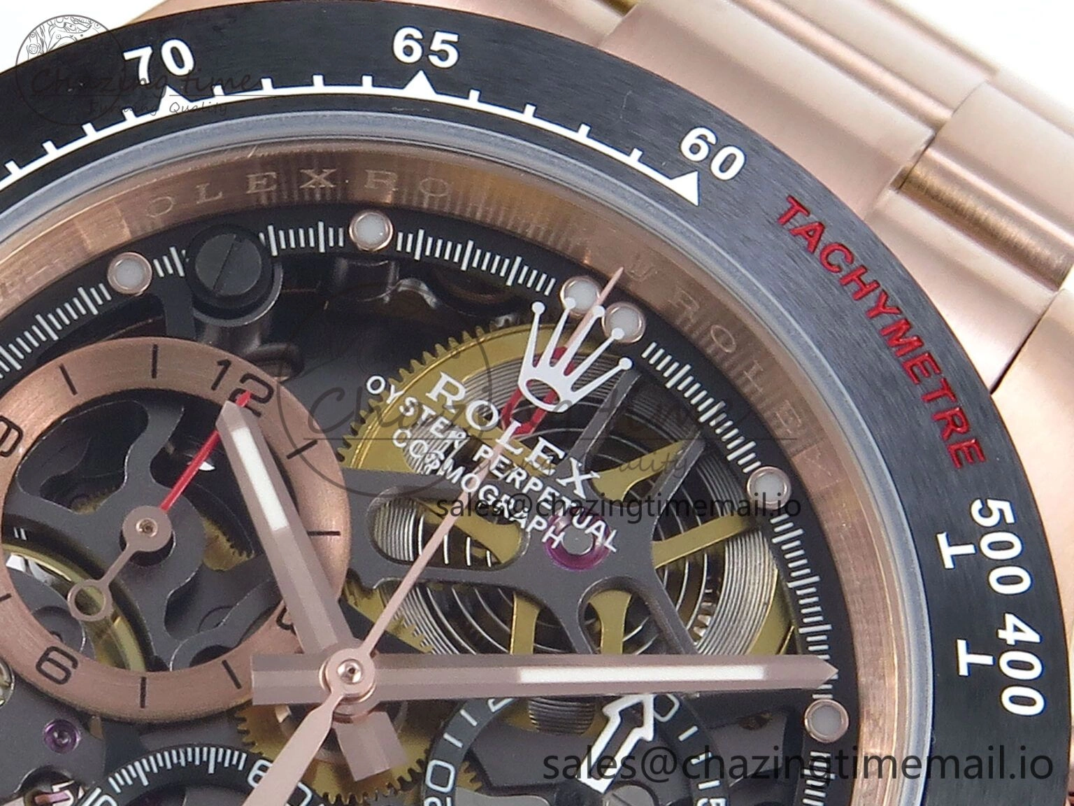 Daytona Artisans Skeleton RG ADGF Best Edition Skeleton Dial on RG Oyster Bracelet SA4130