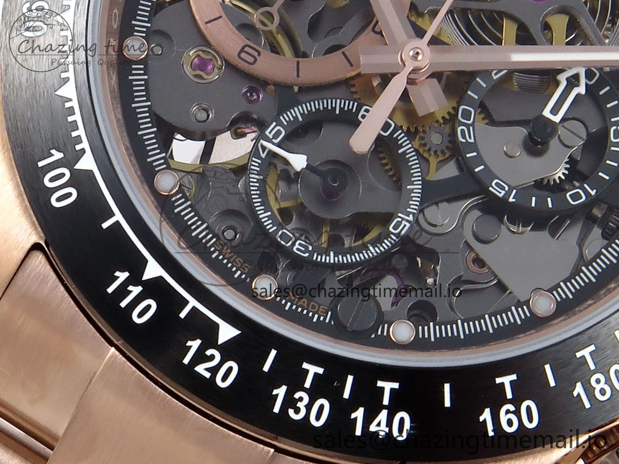 Daytona Artisans Skeleton RG ADGF Best Edition Skeleton Dial on RG Oyster Bracelet SA4130