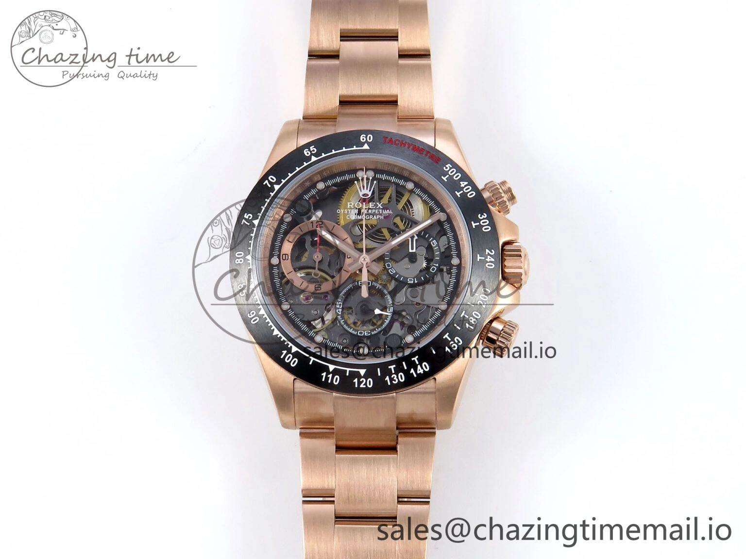 Daytona Artisans Skeleton RG ADGF Best Edition Skeleton Dial on RG Oyster Bracelet SA4130