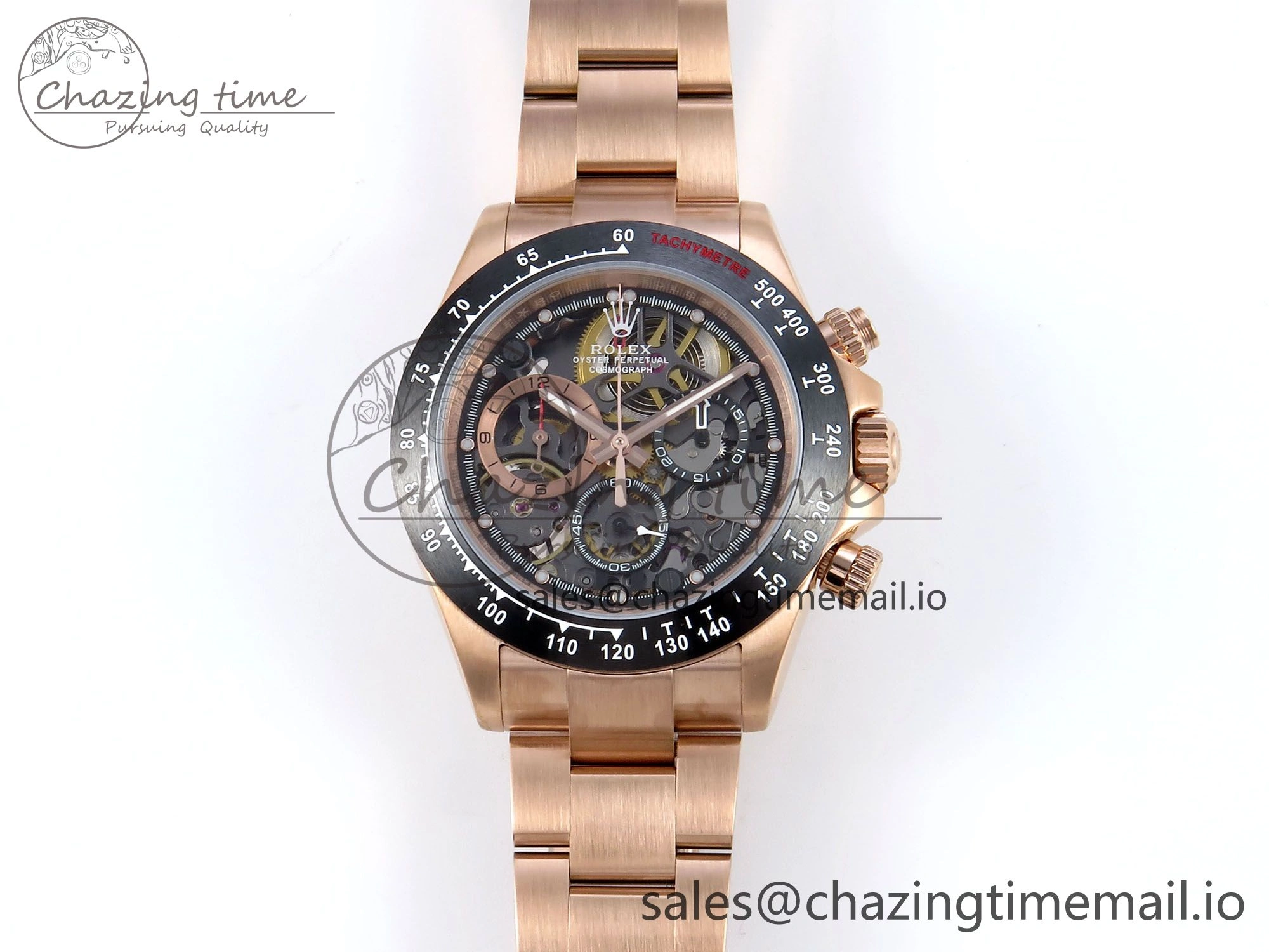 Daytona Artisans Skeleton RG ADGF Best Edition Skeleton Dial on RG Oyster Bracelet SA4130