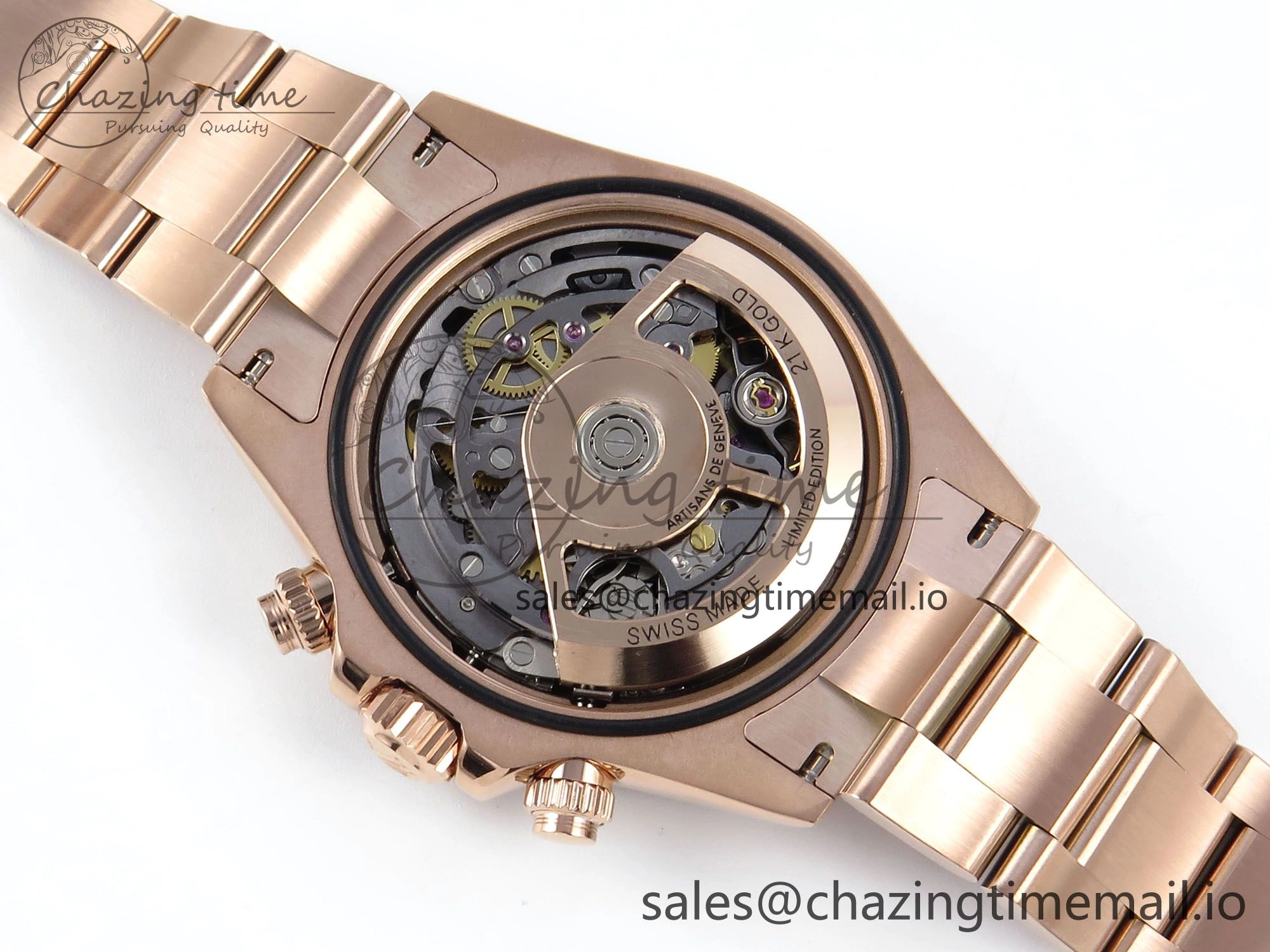 Daytona Artisans Skeleton RG ADGF Best Edition Skeleton Dial on RG Oyster Bracelet SA4130