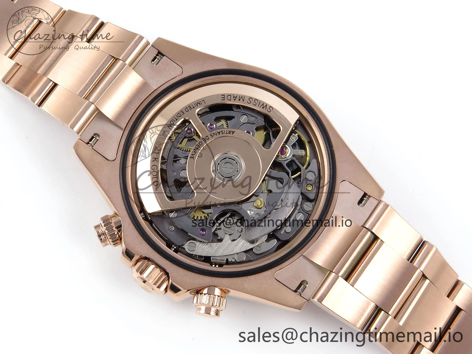 Daytona Artisans Skeleton RG ADGF Best Edition Skeleton Dial on RG Oyster Bracelet SA4130