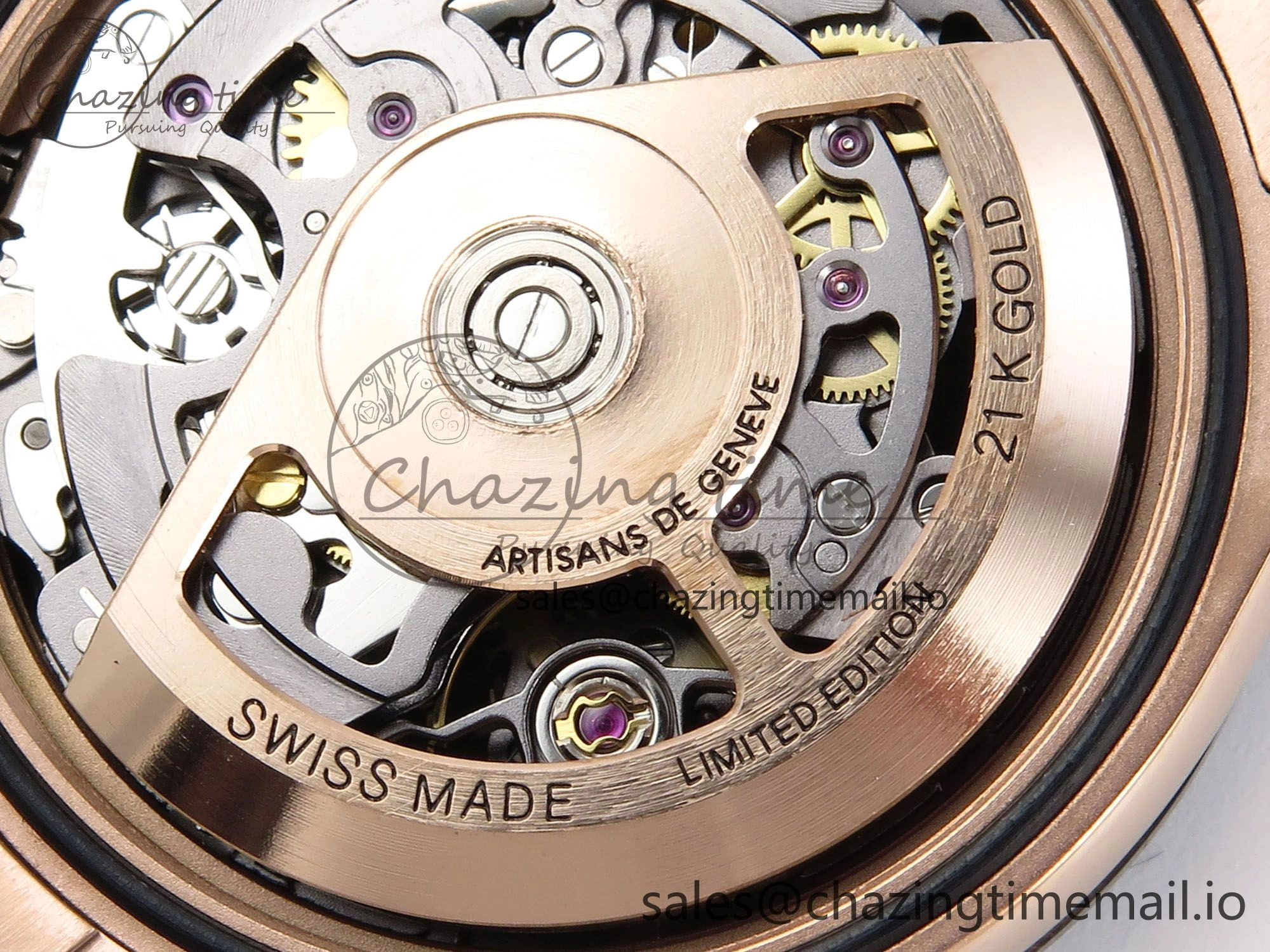Daytona Artisans Skeleton RG ADGF Best Edition Skeleton Dial on RG Oyster Bracelet SA4130