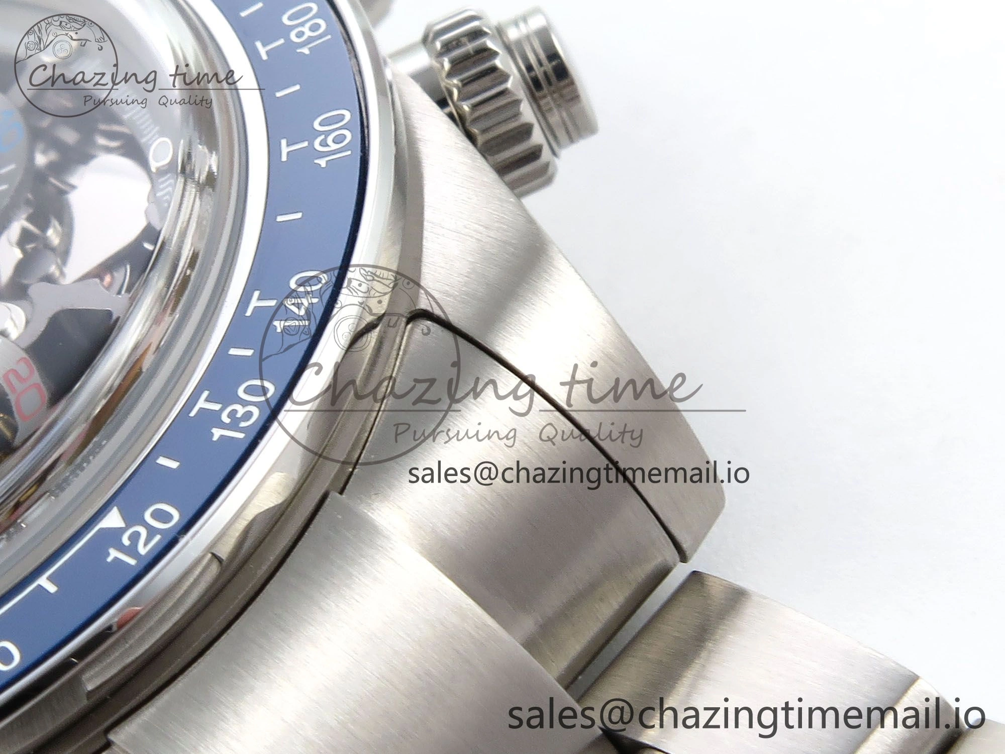 Daytona Artisans Skeleton SS ADGF Best Edition Blue Ceramic Bezel Skeleton Dial on SS Oyster Bracelet SA4130