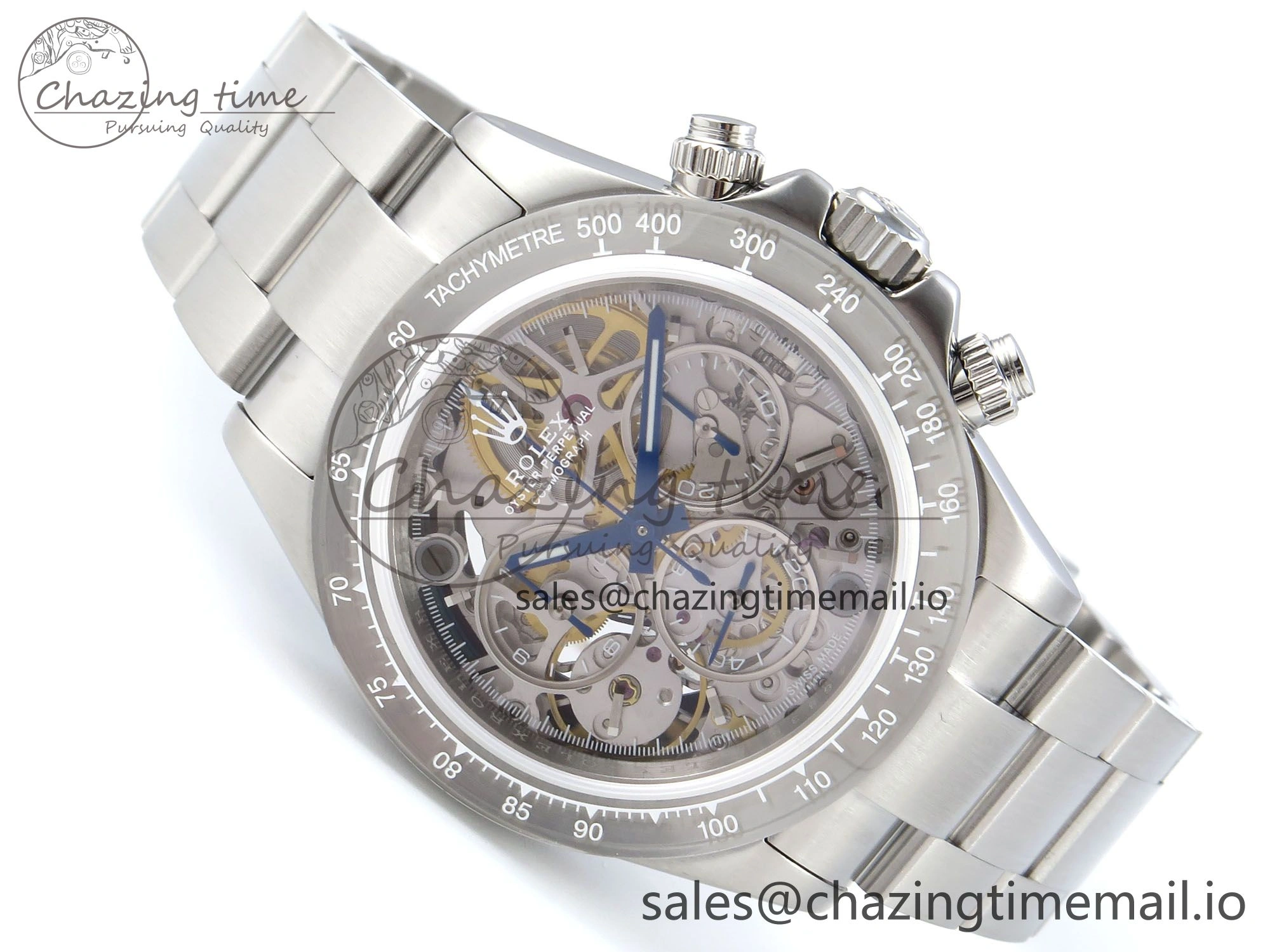 Daytona Artisans Skeleton SS ADGF Best Edition Skeleton Dial SS Bezel on SS Oyster Bracelet SA4130