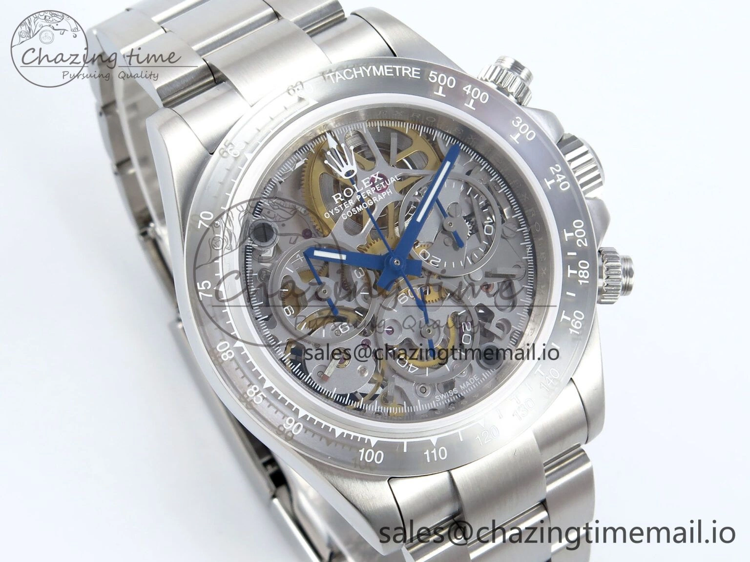 Daytona Artisans Skeleton SS ADGF Best Edition Skeleton Dial SS Bezel on SS Oyster Bracelet SA4130