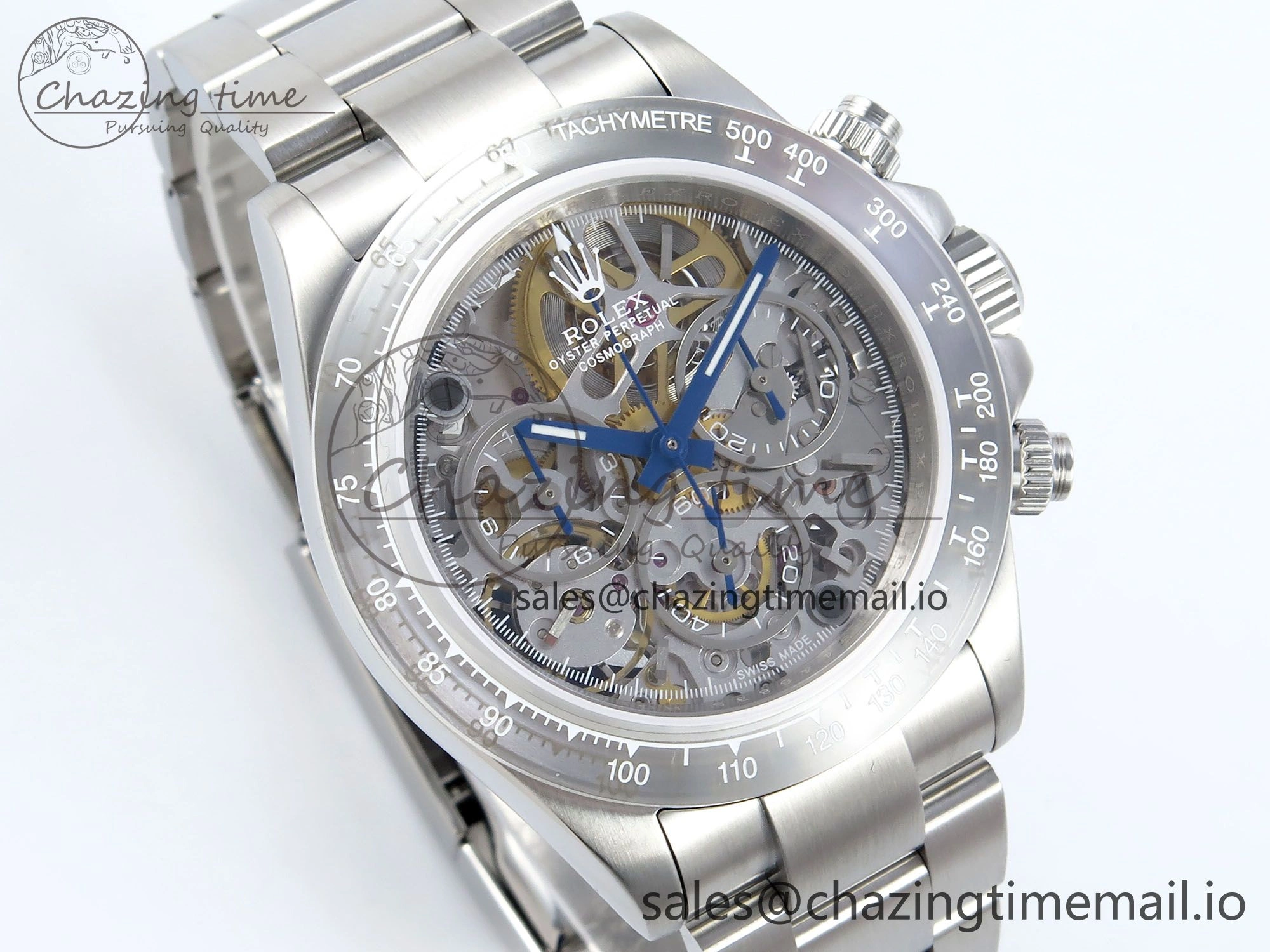 Daytona Artisans Skeleton SS ADGF Best Edition Skeleton Dial SS Bezel on SS Oyster Bracelet SA4130