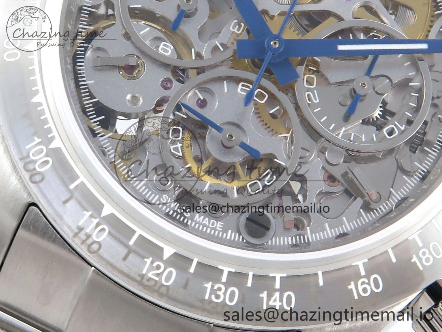 Daytona Artisans Skeleton SS ADGF Best Edition Skeleton Dial SS Bezel on SS Oyster Bracelet SA4130