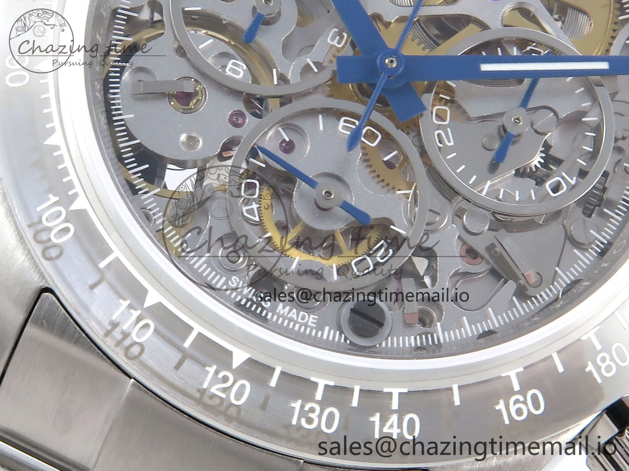 Daytona Artisans Skeleton SS ADGF Best Edition Skeleton Dial SS Bezel on SS Oyster Bracelet SA4130