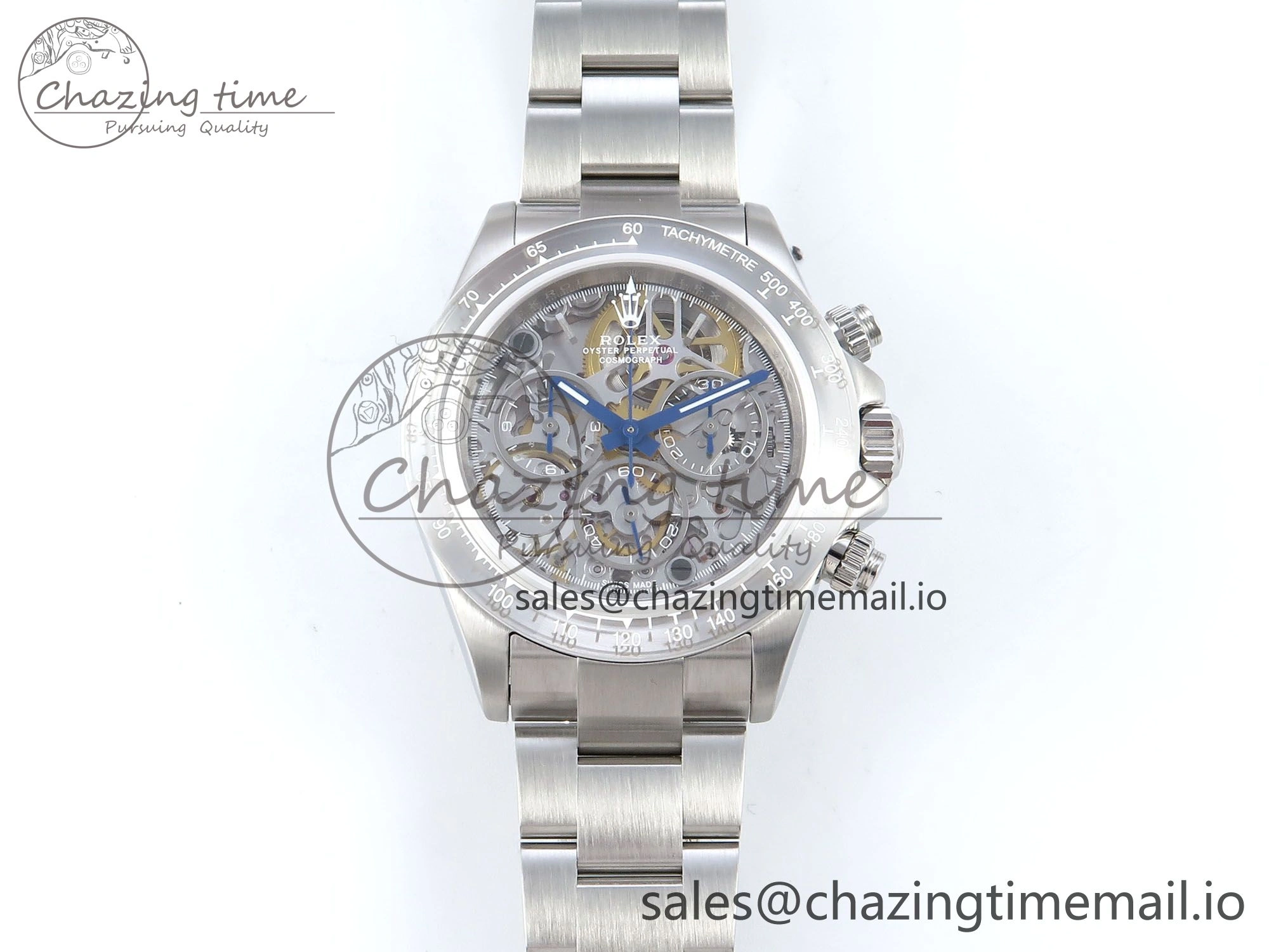 Daytona Artisans Skeleton SS ADGF Best Edition Skeleton Dial SS Bezel on SS Oyster Bracelet SA4130