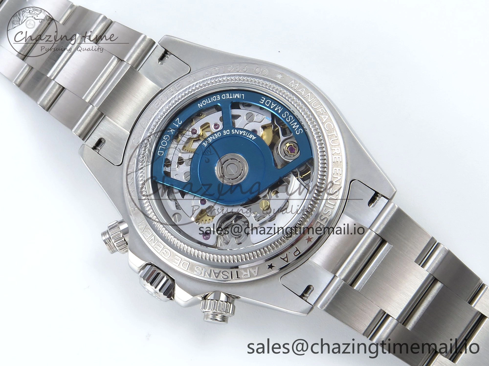 Daytona Artisans Skeleton SS ADGF Best Edition Skeleton Dial SS Bezel on SS Oyster Bracelet SA4130