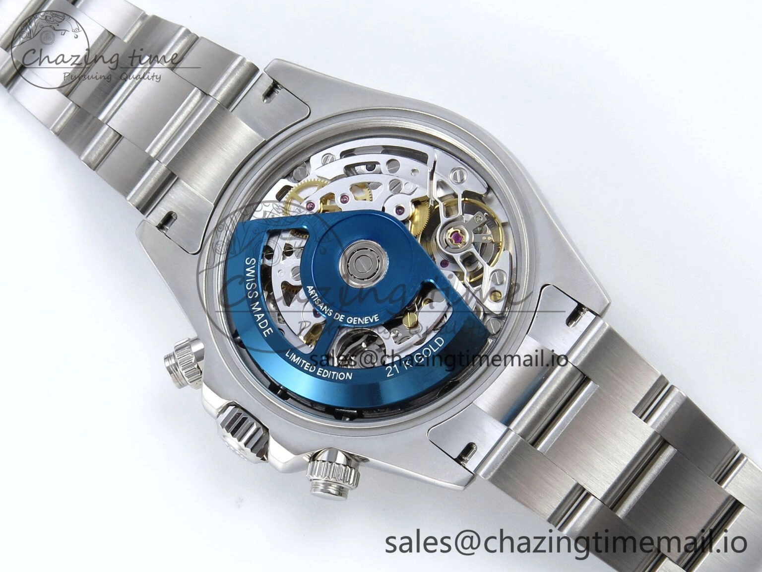 Daytona Artisans Skeleton SS ADGF Best Edition Skeleton Dial SS Bezel on SS Oyster Bracelet SA4130
