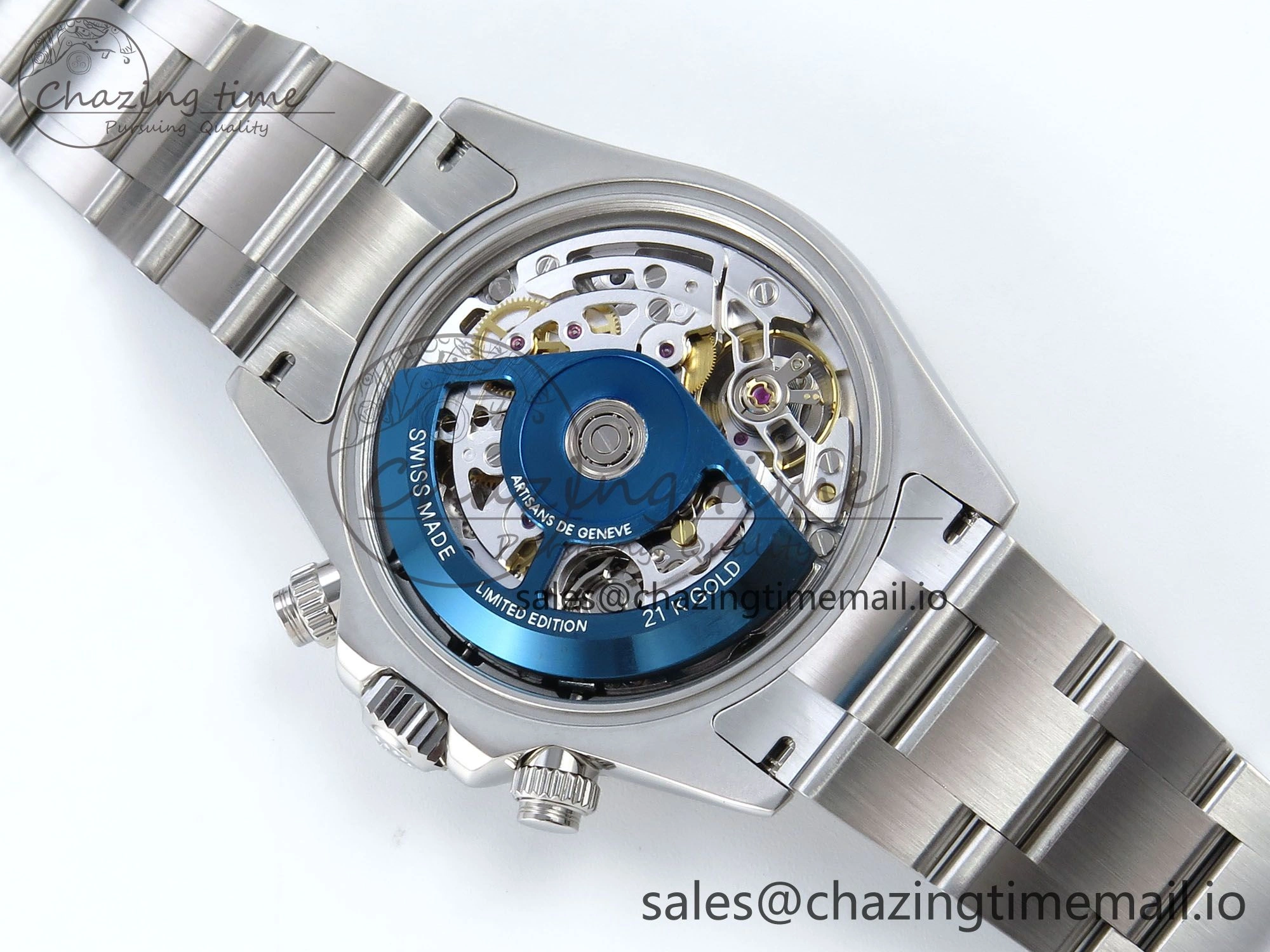 Daytona Artisans Skeleton SS ADGF Best Edition Skeleton Dial SS Bezel on SS Oyster Bracelet SA4130