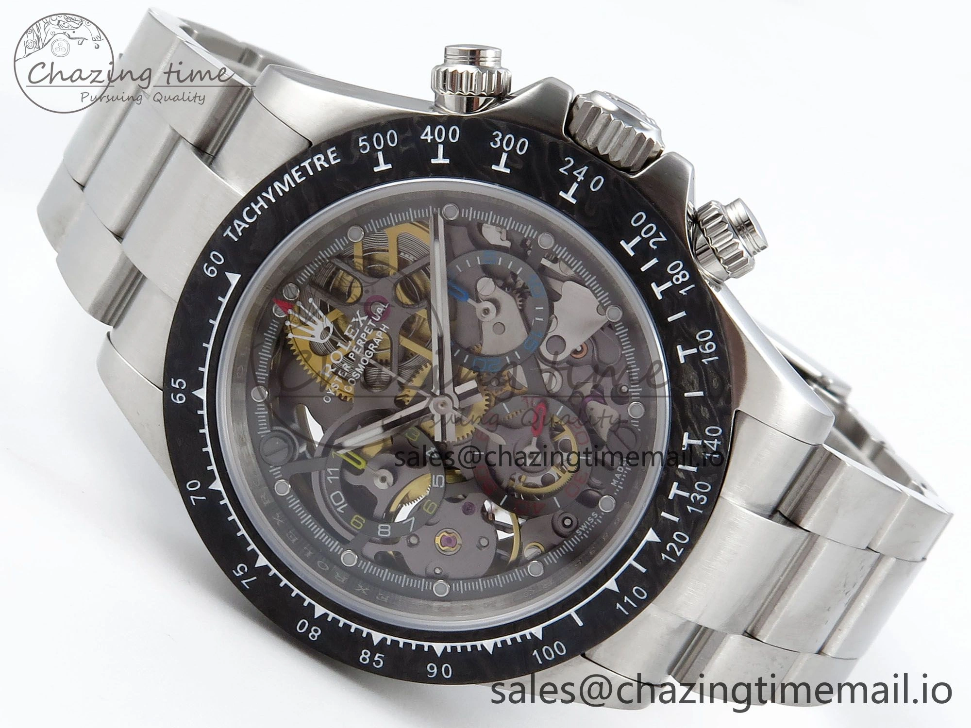 Daytona Artisans Skeleton SS ADGF Best Edition Skeleton Dial on SS Oyster Bracelet SA4130