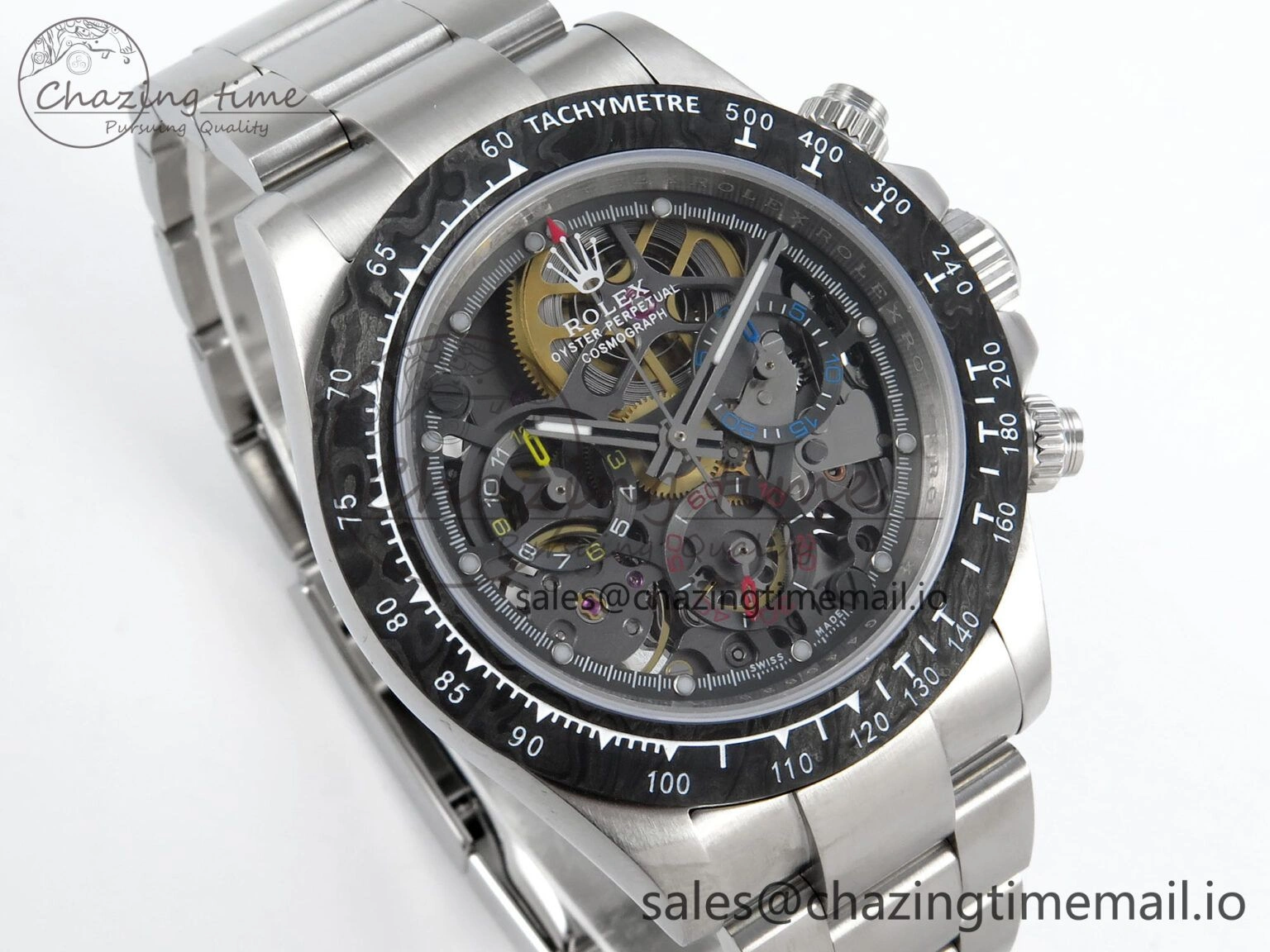 Daytona Artisans Skeleton SS ADGF Best Edition Skeleton Dial on SS Oyster Bracelet SA4130