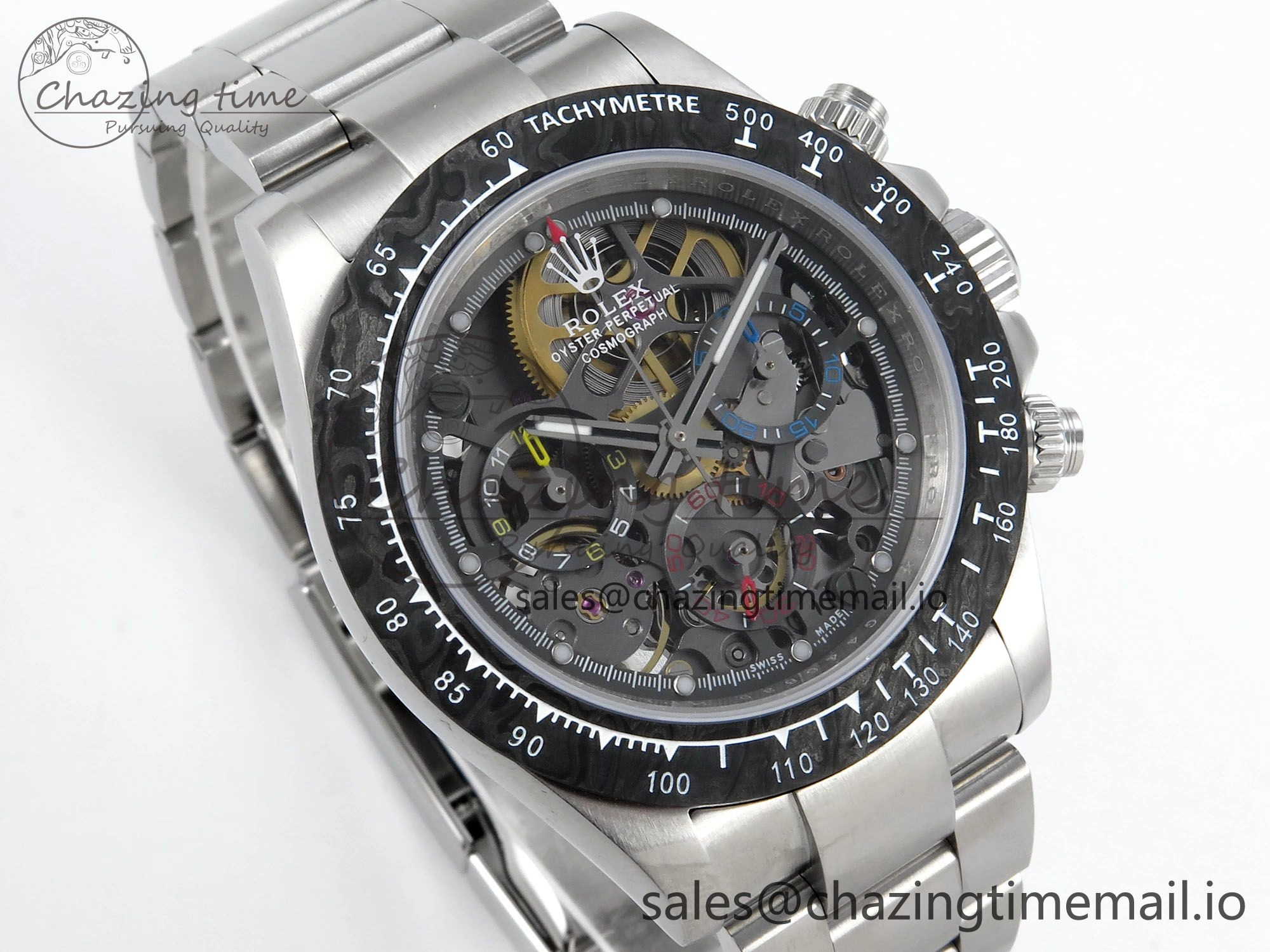 Daytona Artisans Skeleton SS ADGF Best Edition Skeleton Dial on SS Oyster Bracelet SA4130