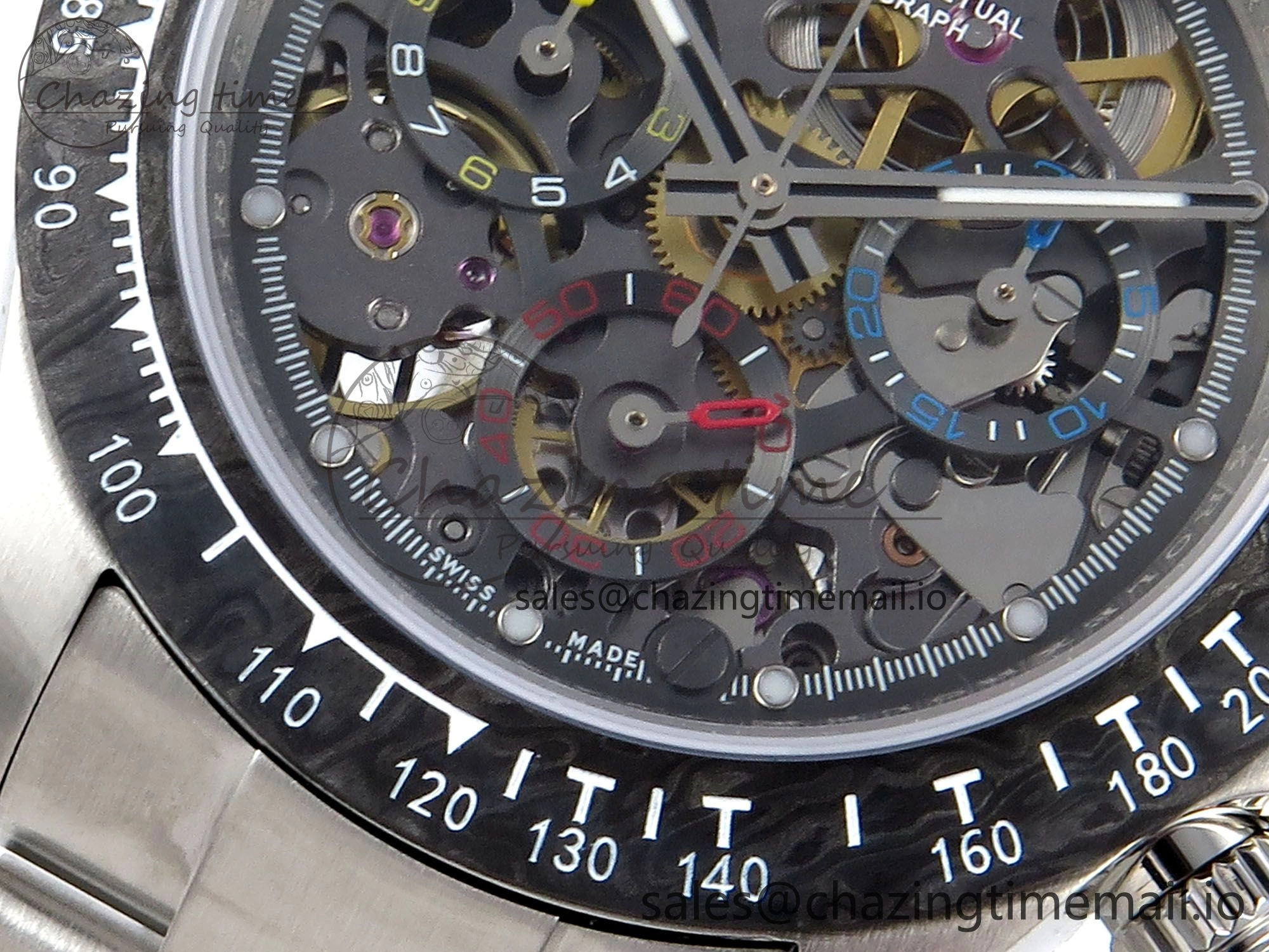 Daytona Artisans Skeleton SS ADGF Best Edition Skeleton Dial on SS Oyster Bracelet SA4130