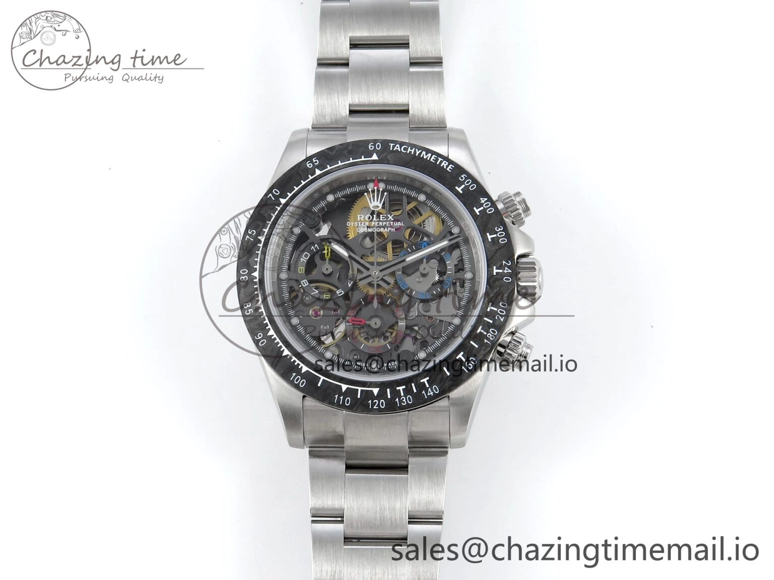 Daytona Artisans Skeleton SS ADGF Best Edition Skeleton Dial on SS Oyster Bracelet SA4130