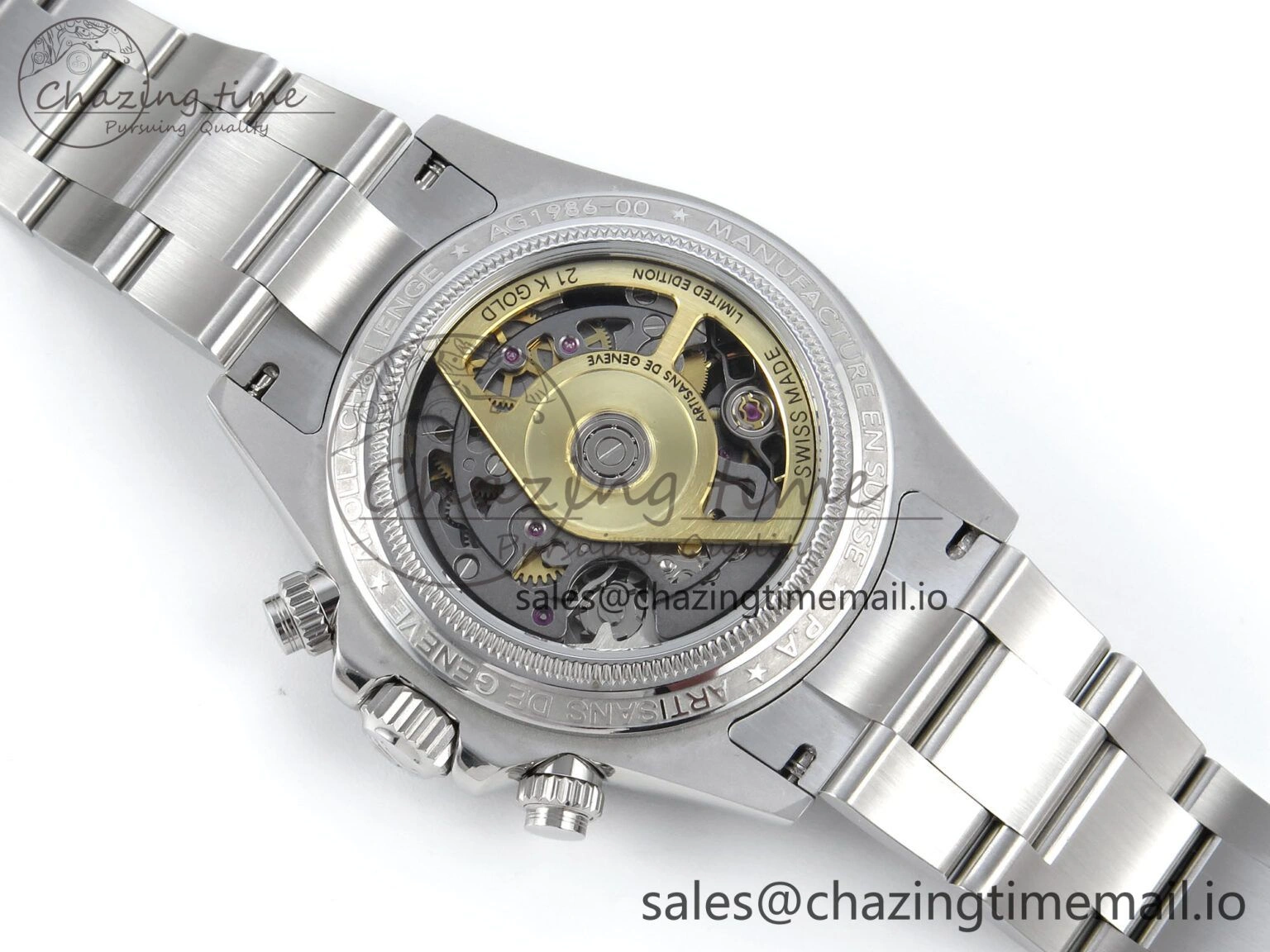 Daytona Artisans Skeleton SS ADGF Best Edition Skeleton Dial on SS Oyster Bracelet SA4130