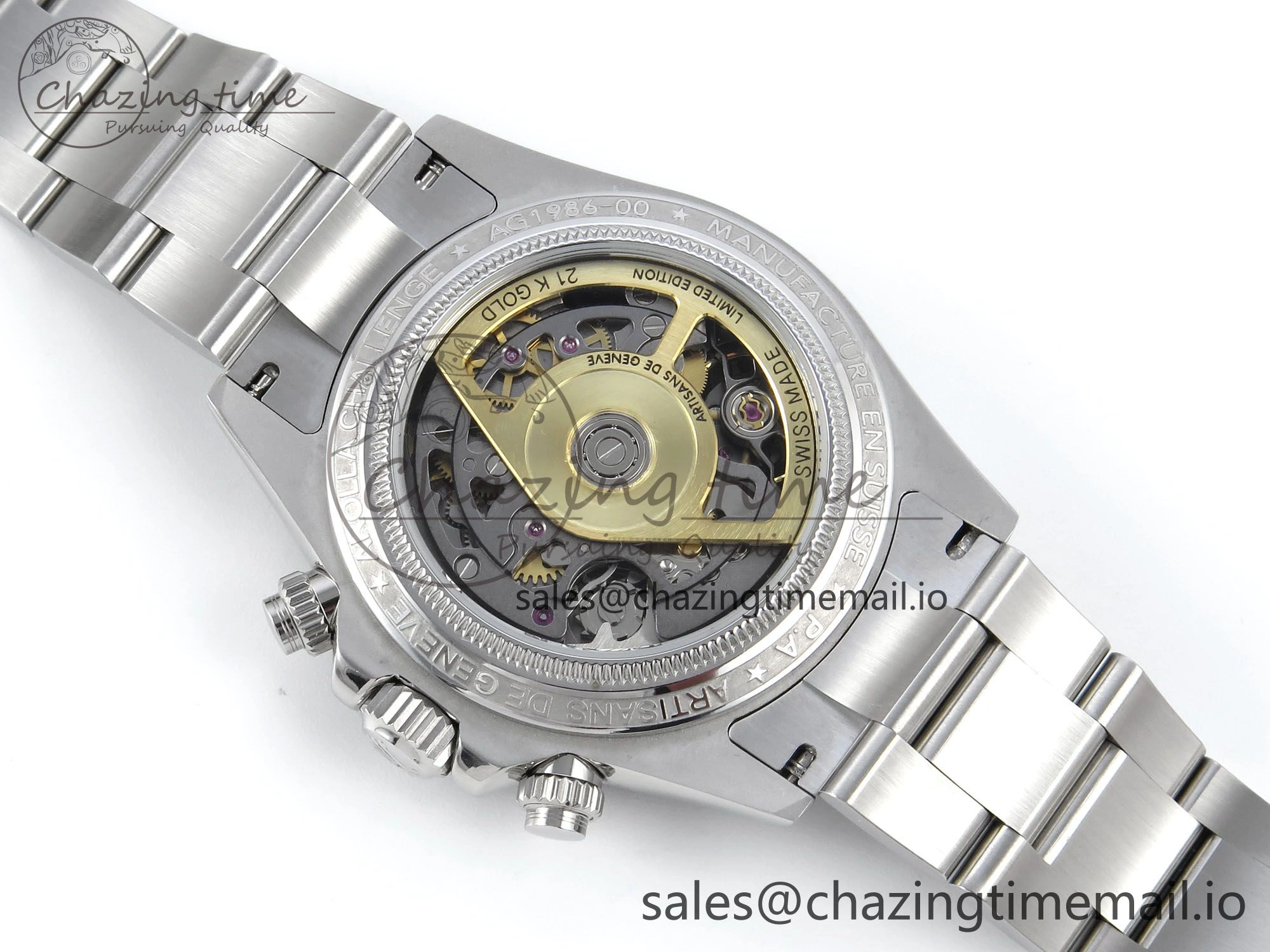 Daytona Artisans Skeleton SS ADGF Best Edition Skeleton Dial on SS Oyster Bracelet SA4130