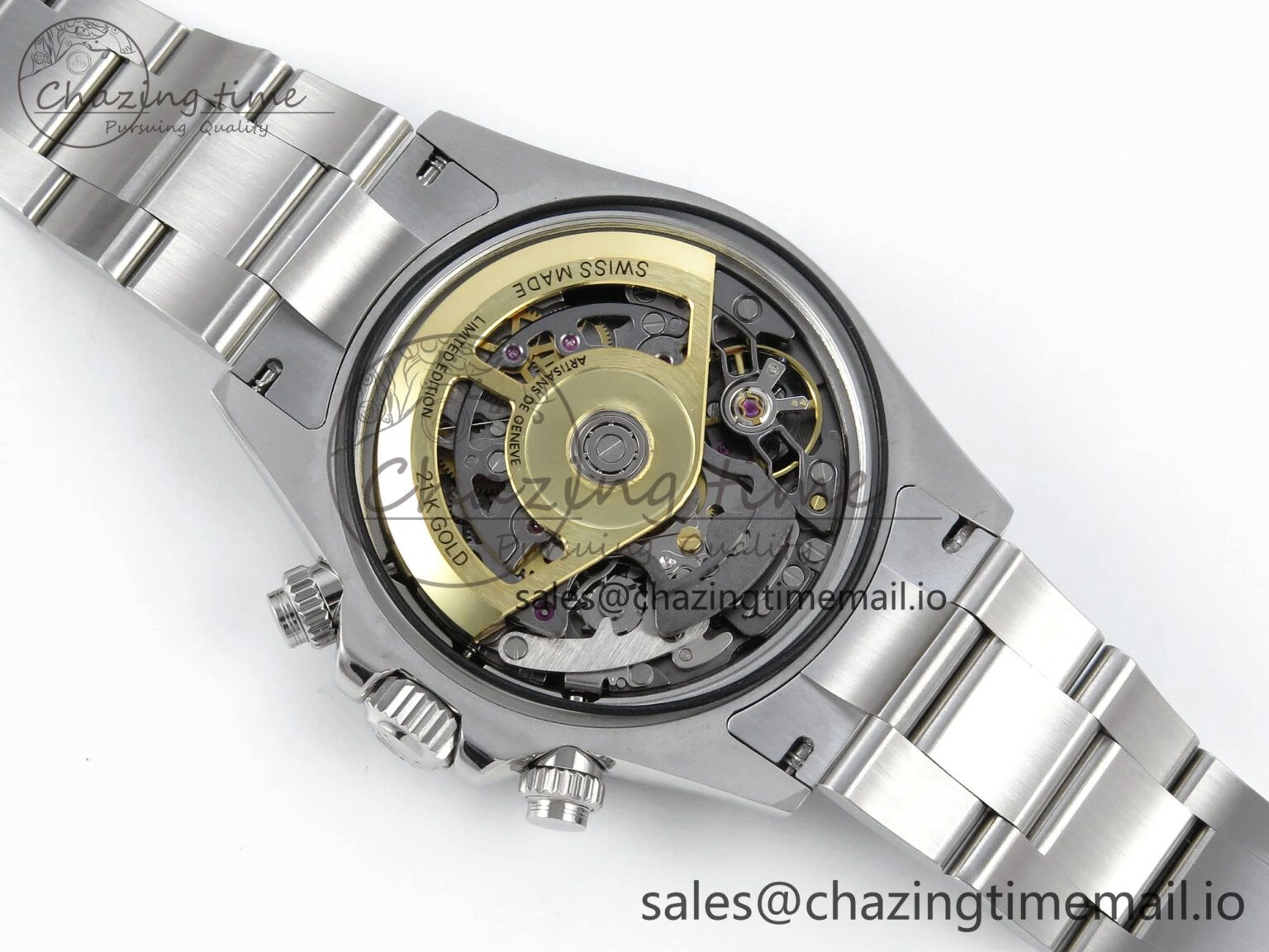 Daytona Artisans Skeleton SS ADGF Best Edition Skeleton Dial on SS Oyster Bracelet SA4130