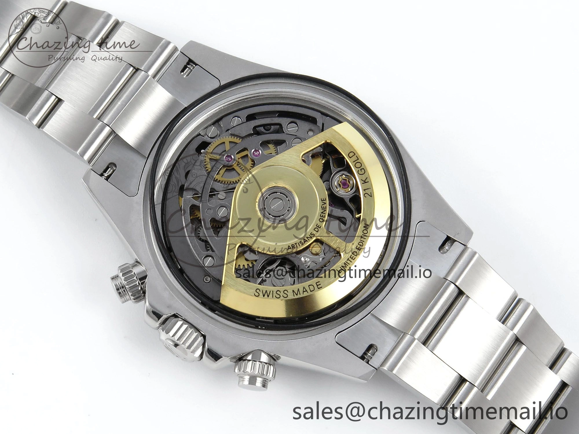 Daytona Artisans Skeleton SS ADGF Best Edition Skeleton Dial on SS Oyster Bracelet SA4130