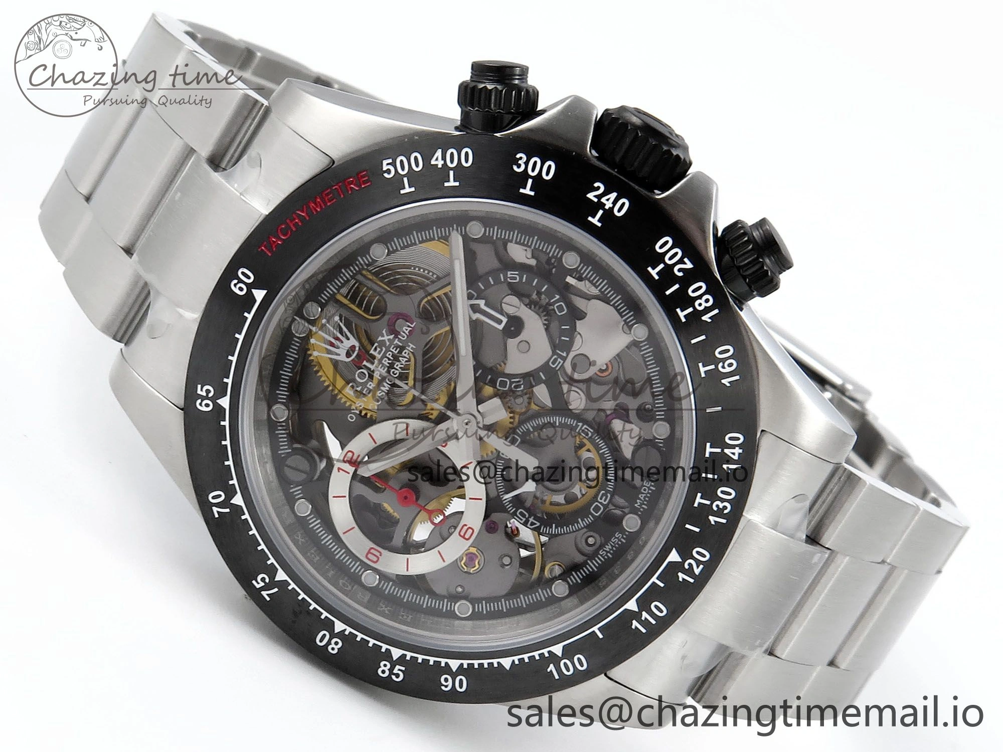 Daytona Artisans Skeleton SS ADGF Best Edition Skeleton Dial on SS Oyster Bracelet SA4130