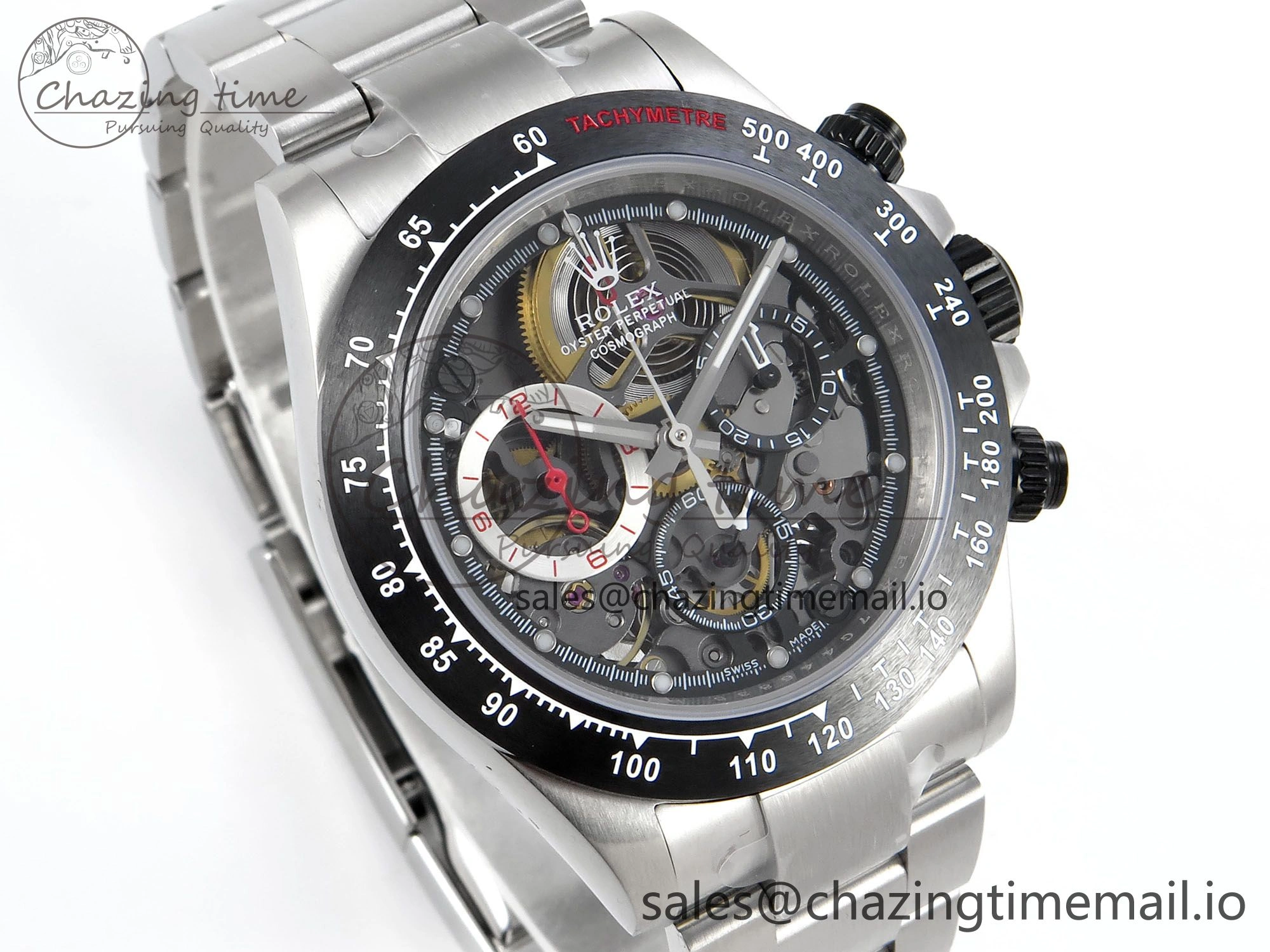Daytona Artisans Skeleton SS ADGF Best Edition Skeleton Dial on SS Oyster Bracelet SA4130