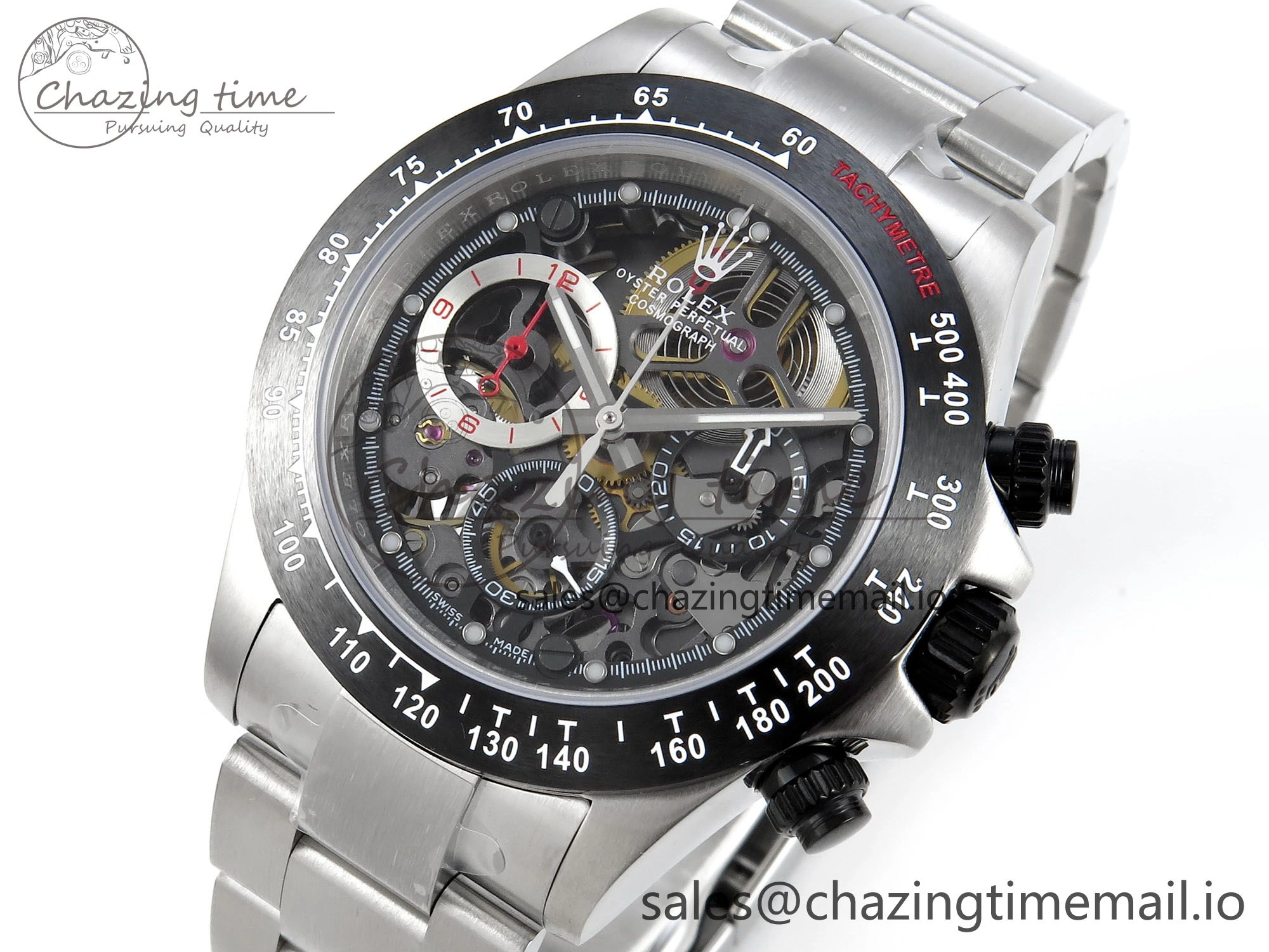 Daytona Artisans Skeleton SS ADGF Best Edition Skeleton Dial on SS Oyster Bracelet SA4130