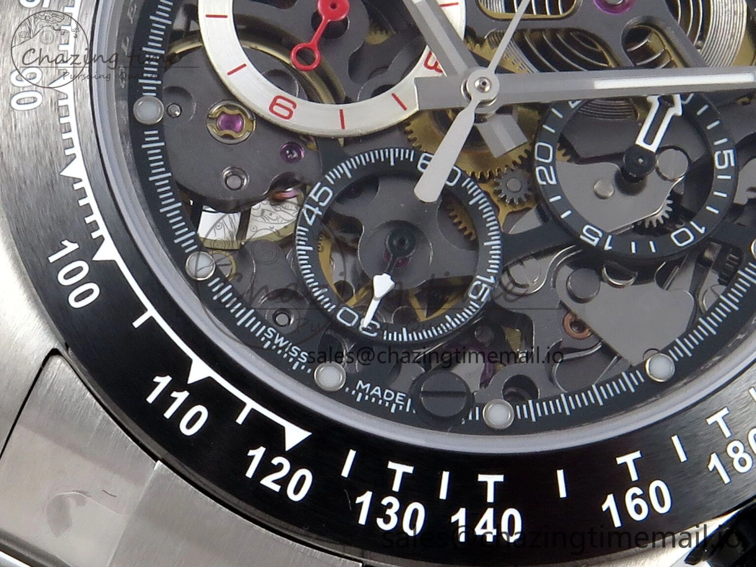 Daytona Artisans Skeleton SS ADGF Best Edition Skeleton Dial on SS Oyster Bracelet SA4130