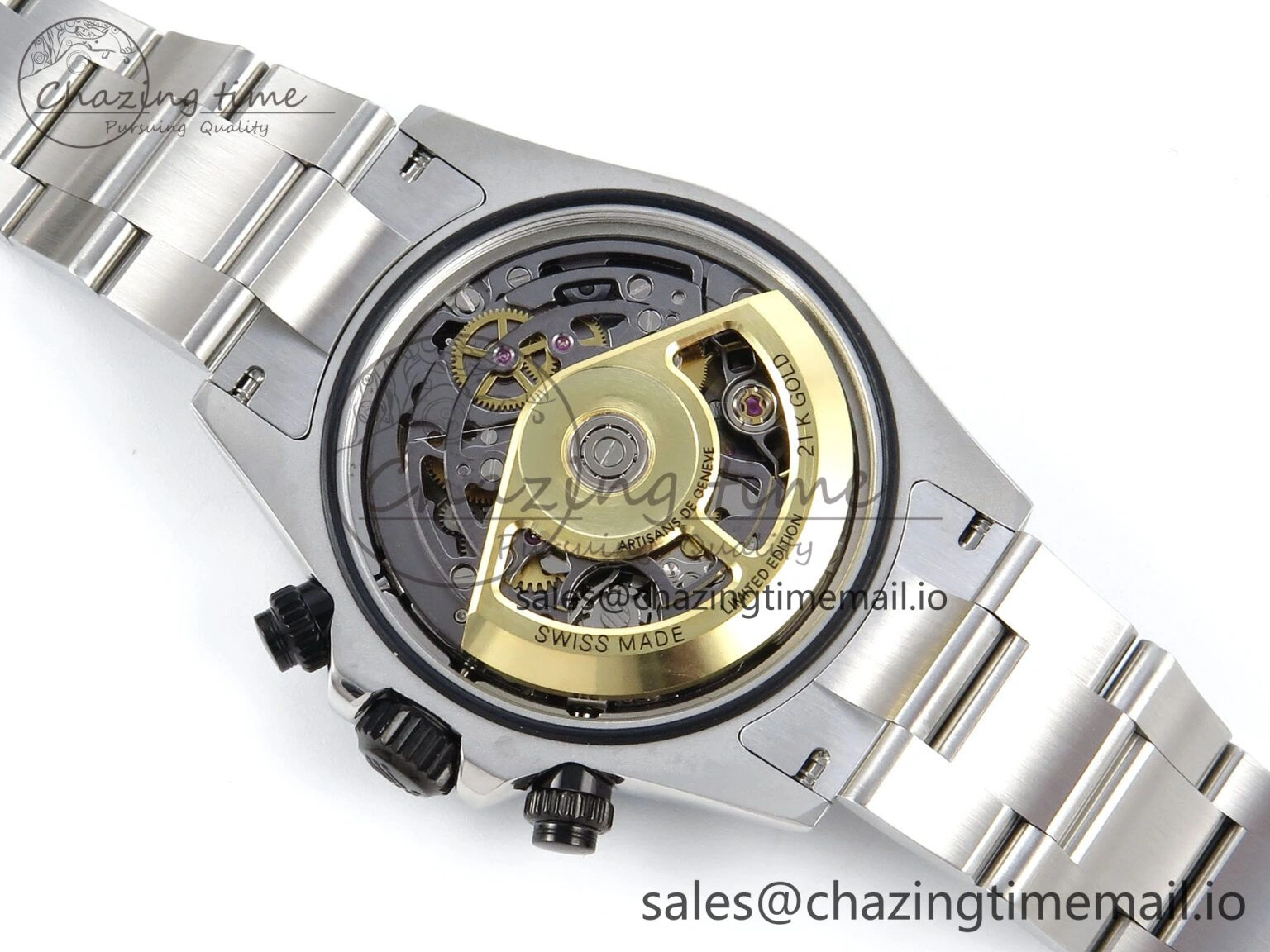 Daytona Artisans Skeleton SS ADGF Best Edition Skeleton Dial on SS Oyster Bracelet SA4130