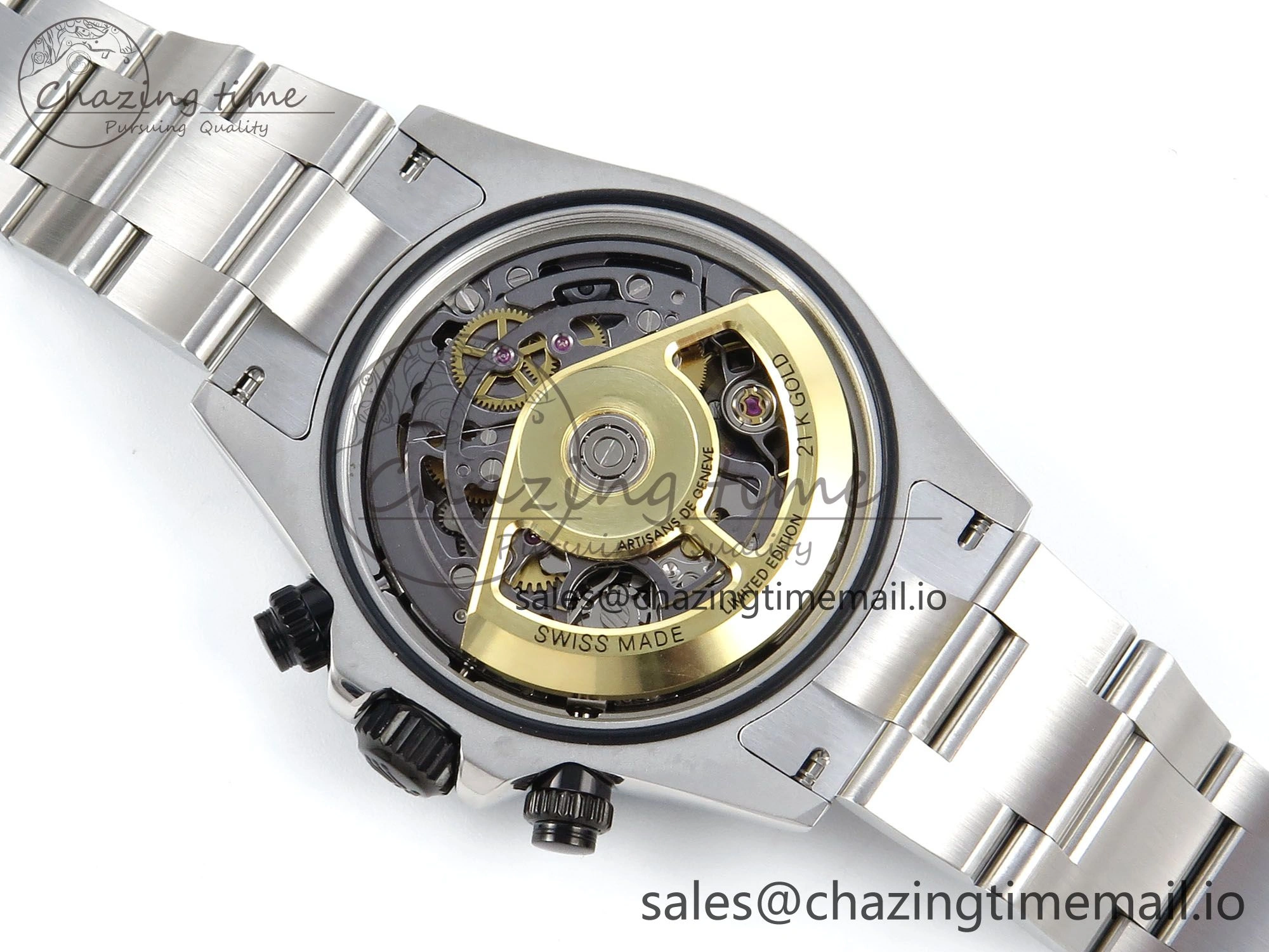 Daytona Artisans Skeleton SS ADGF Best Edition Skeleton Dial on SS Oyster Bracelet SA4130
