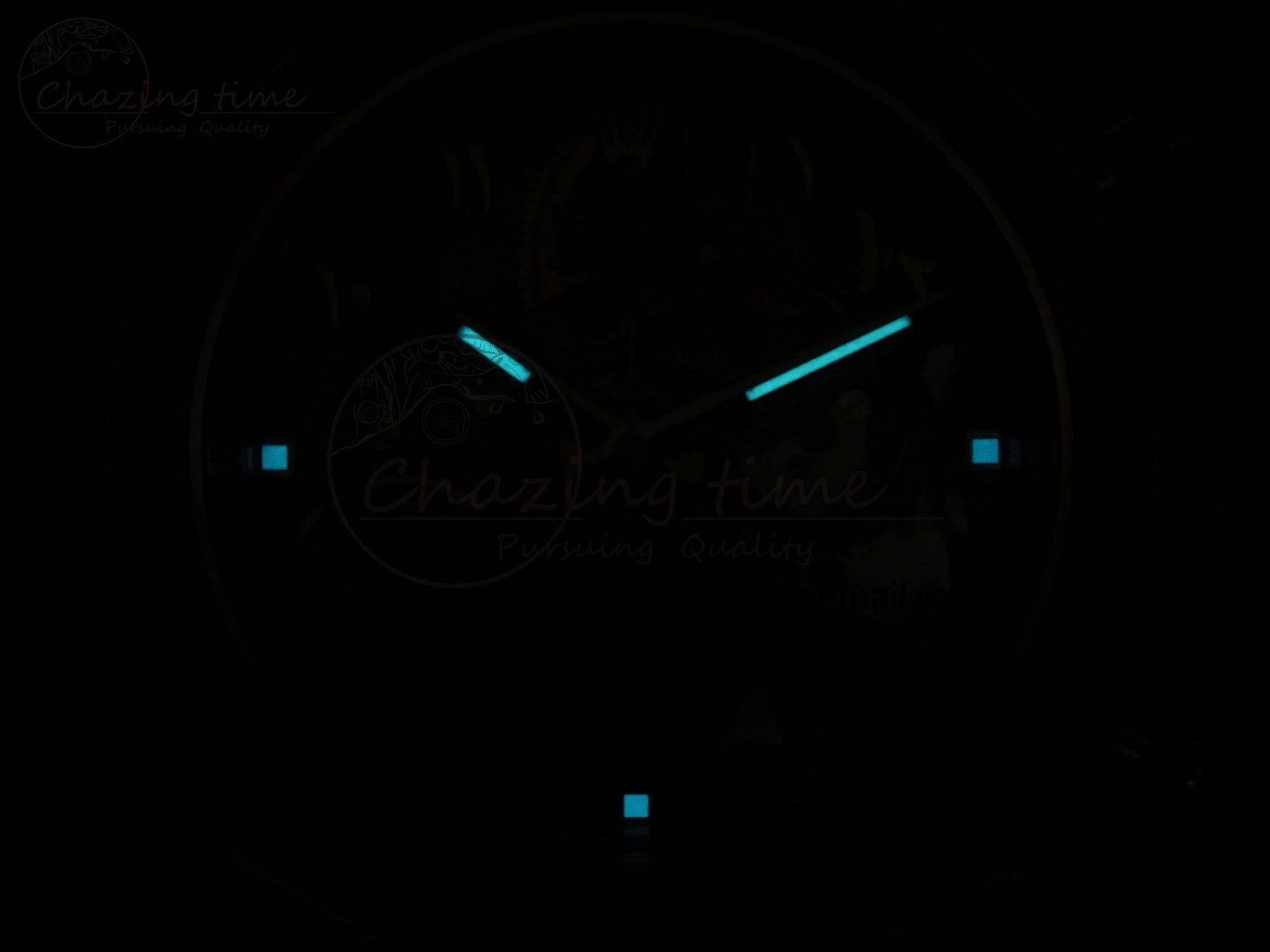 Daytona Artisans Skeleton YG ADGF Best Edition Blue Ceramic Bezel Skeleton Dial on YG Oyster Bracelet SA4130