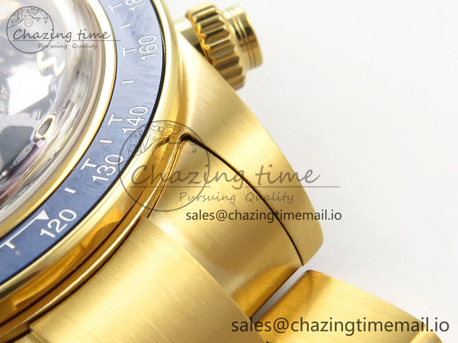Daytona Artisans Skeleton YG ADGF Best Edition Blue Ceramic Bezel Skeleton Dial on YG Oyster Bracelet SA4130