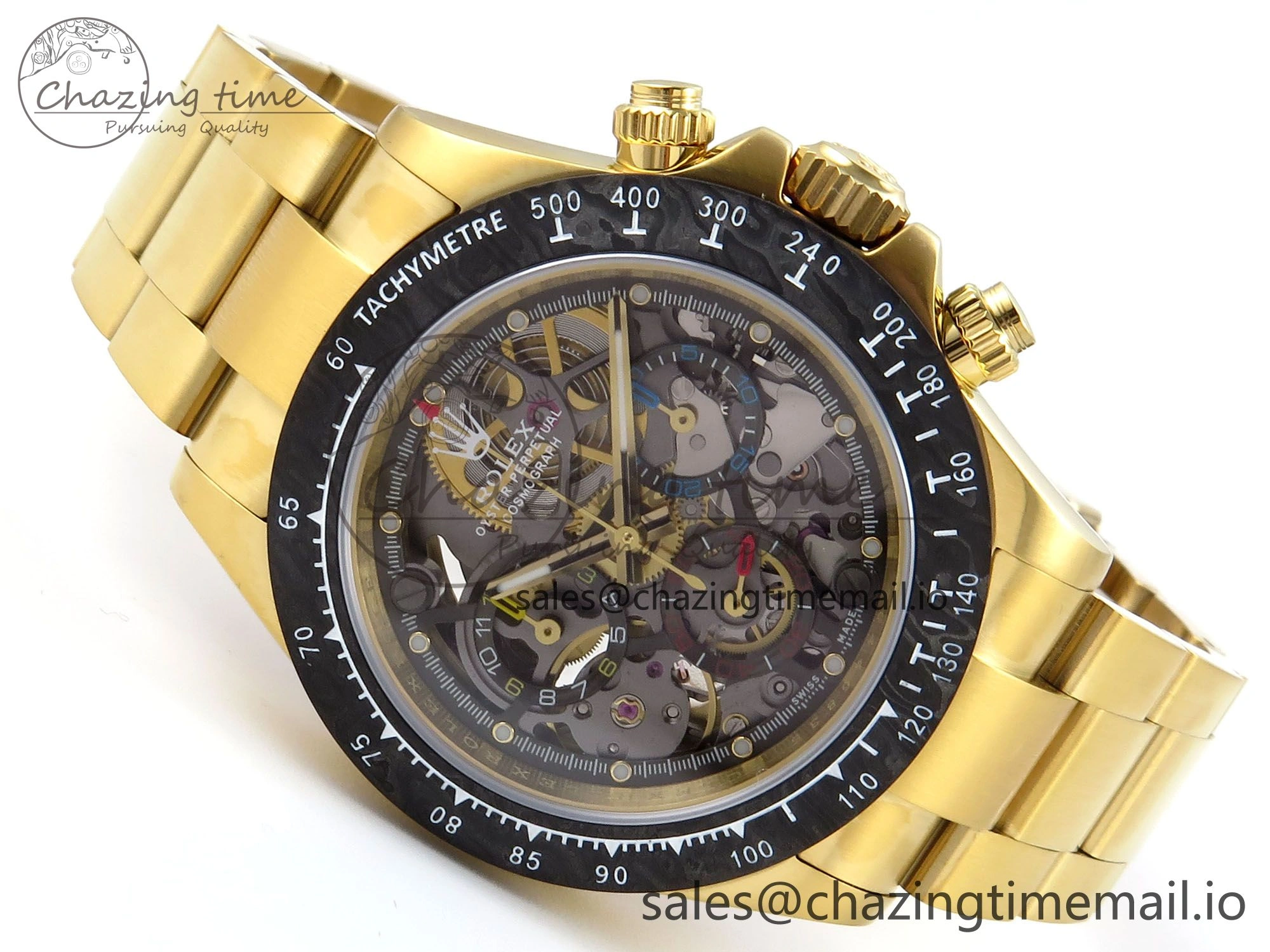 Daytona Artisans Skeleton YG ADGF Best Edition Skeleton Dial on YG Oyster Bracelet SA4130