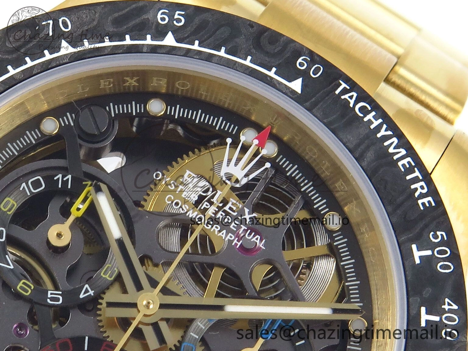 Daytona Artisans Skeleton YG ADGF Best Edition Skeleton Dial on YG Oyster Bracelet SA4130