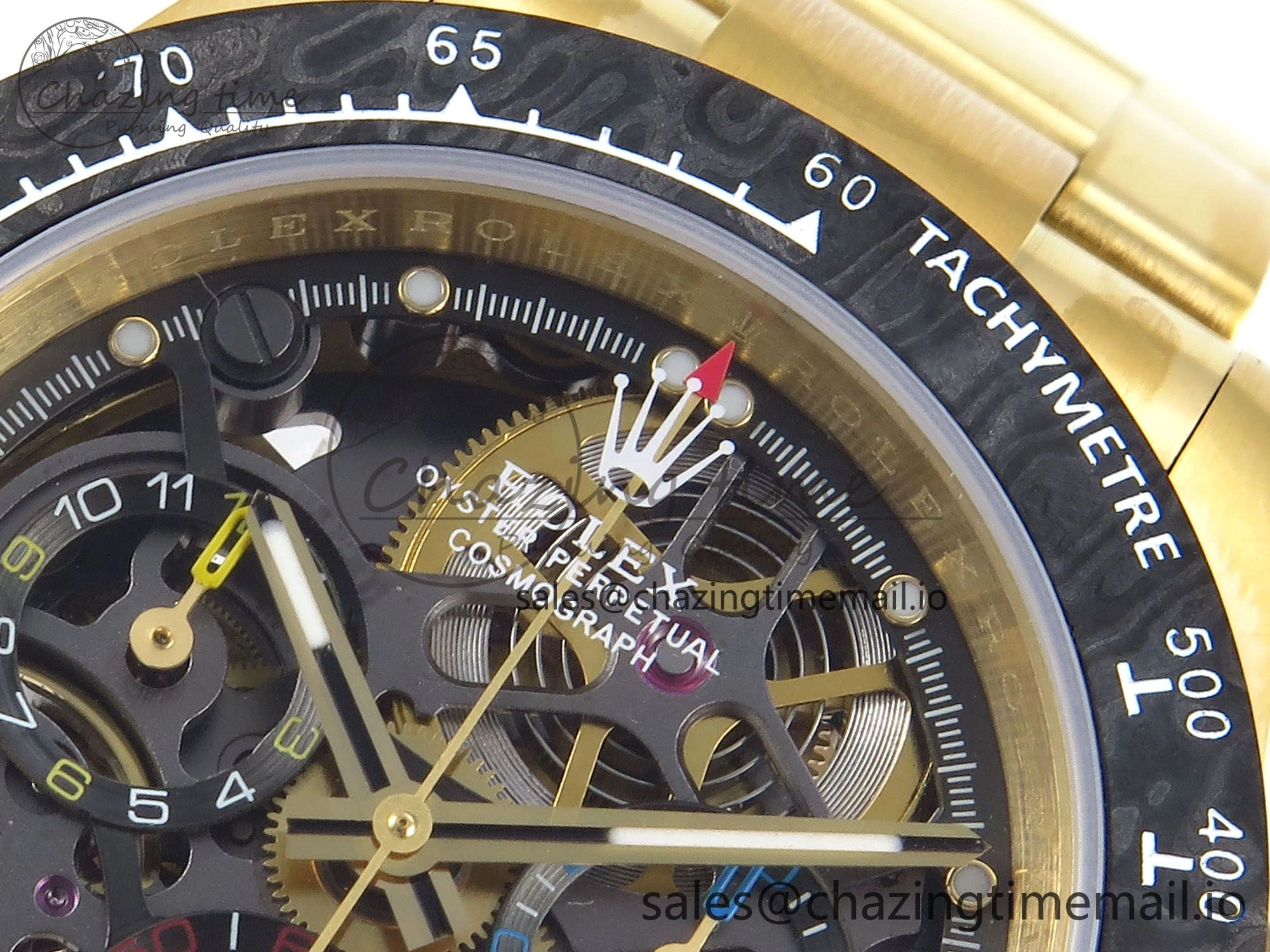 Daytona Artisans Skeleton YG ADGF Best Edition Skeleton Dial on YG Oyster Bracelet SA4130