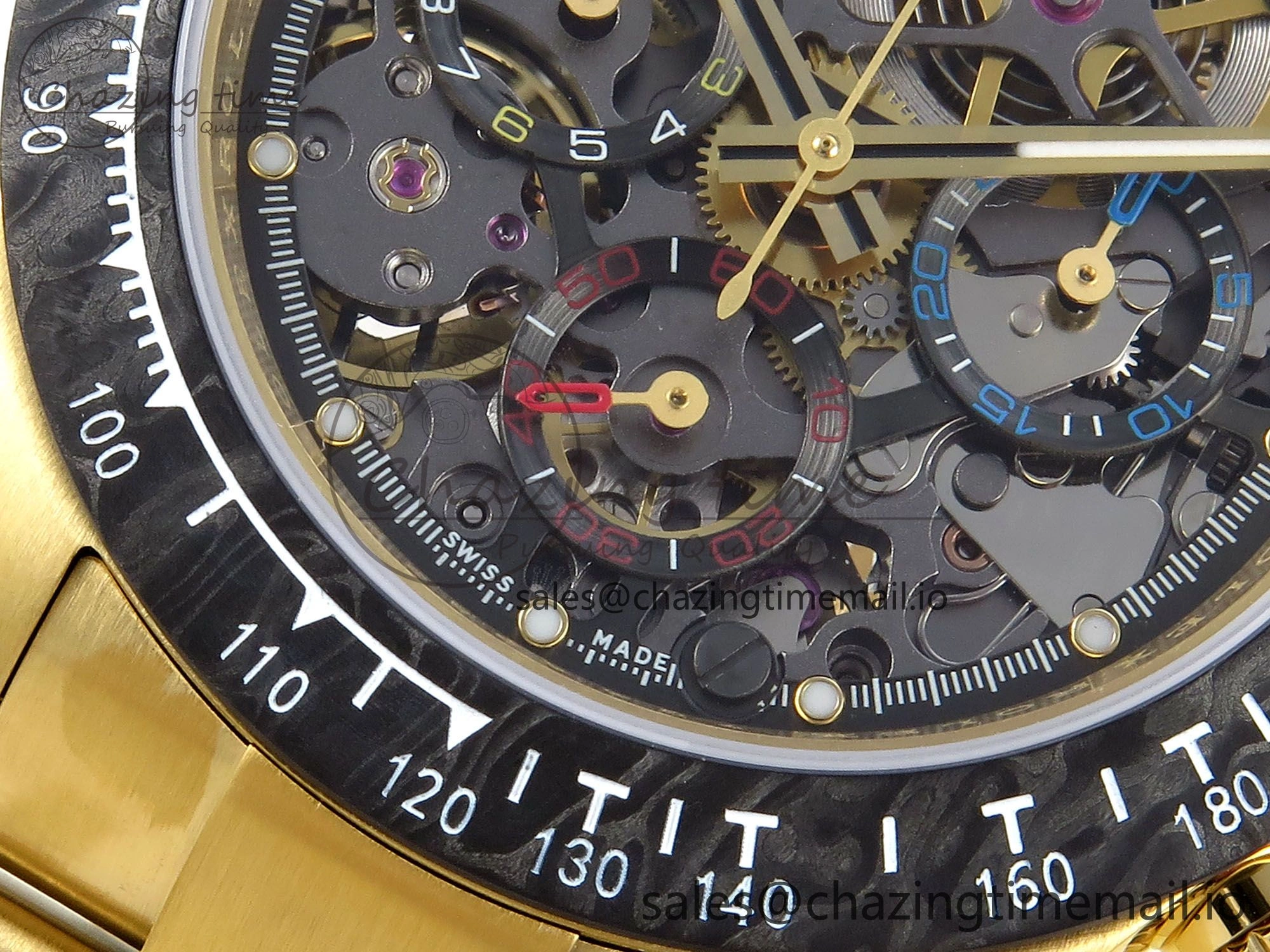 Daytona Artisans Skeleton YG ADGF Best Edition Skeleton Dial on YG Oyster Bracelet SA4130
