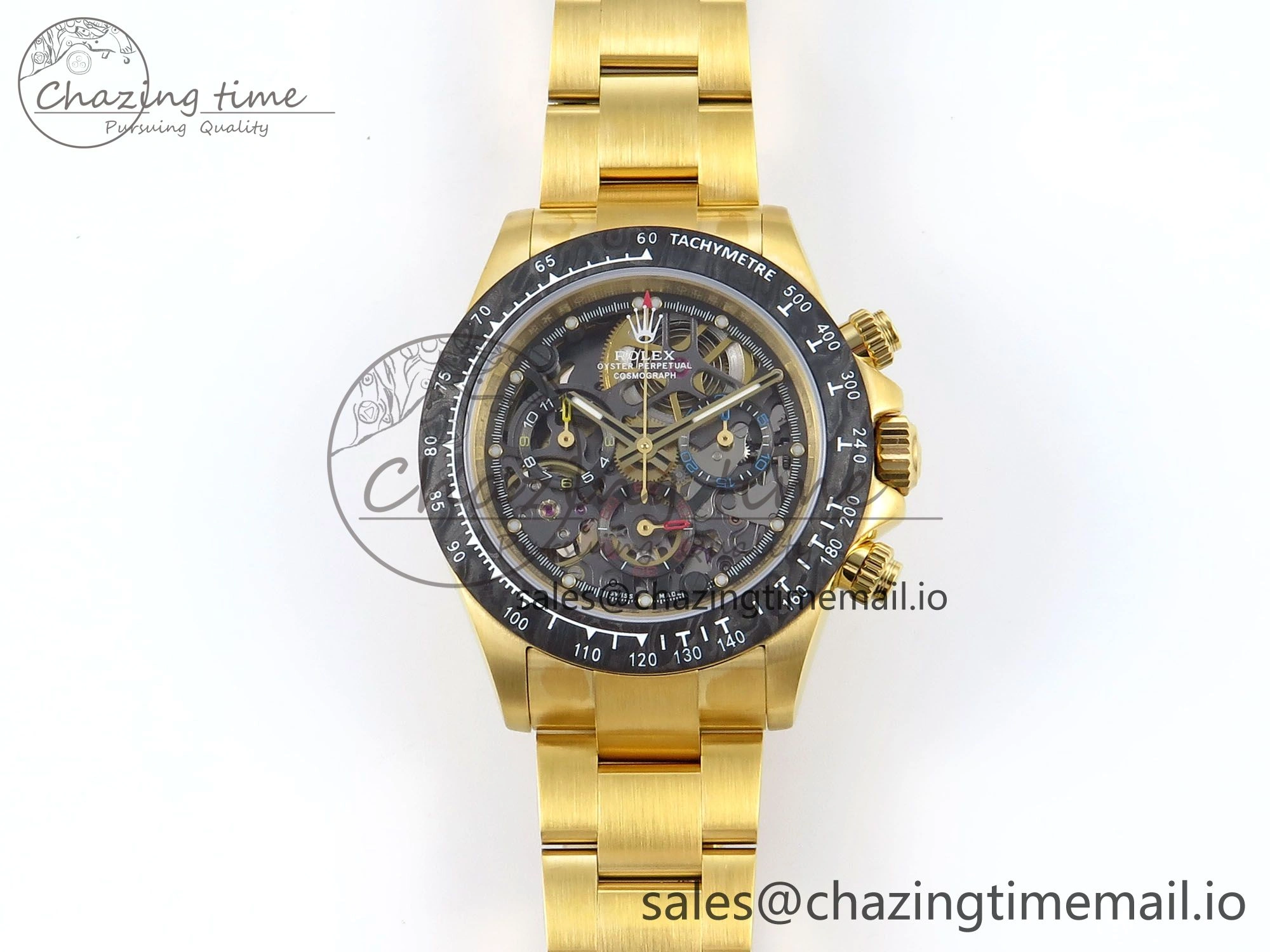 Daytona Artisans Skeleton YG ADGF Best Edition Skeleton Dial on YG Oyster Bracelet SA4130