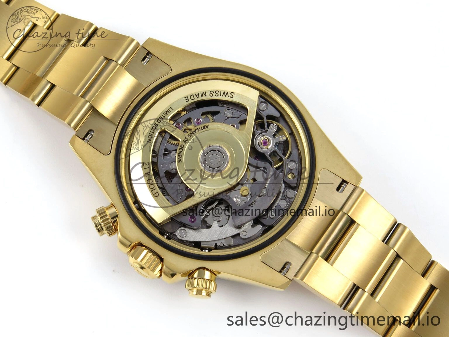 Daytona Artisans Skeleton YG ADGF Best Edition Skeleton Dial on YG Oyster Bracelet SA4130