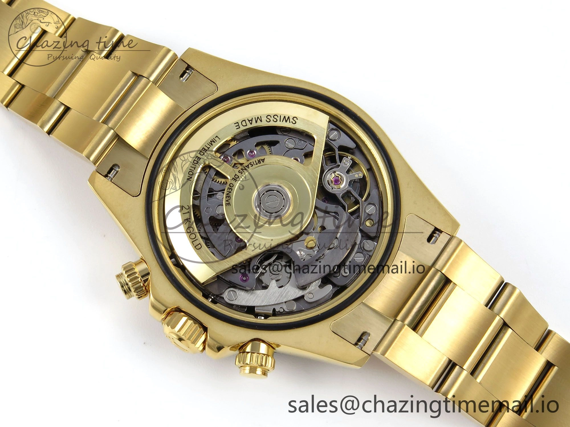 Daytona Artisans Skeleton YG ADGF Best Edition Skeleton Dial on YG Oyster Bracelet SA4130