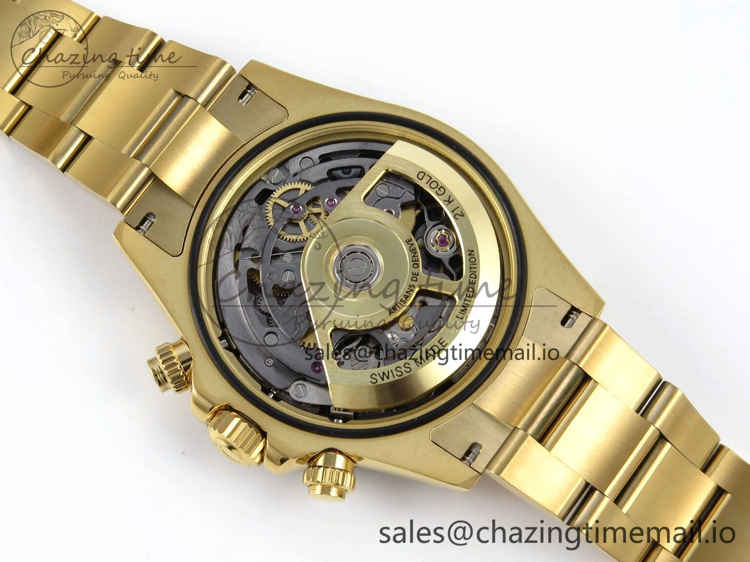 Daytona Artisans Skeleton YG ADGF Best Edition Skeleton Dial on YG Oyster Bracelet SA4130