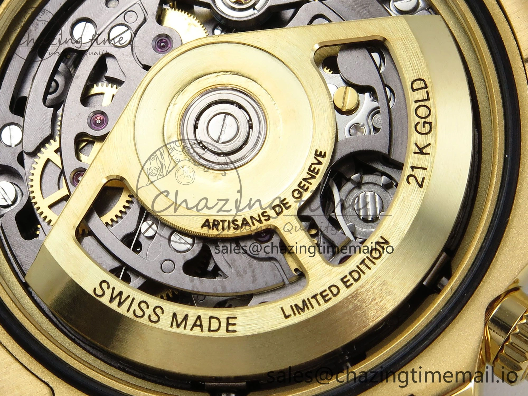 Daytona Artisans Skeleton YG ADGF Best Edition Skeleton Dial on YG Oyster Bracelet SA4130