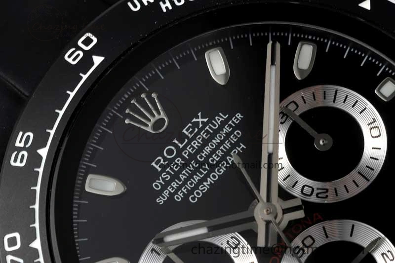Daytona Black Ceramic 5GF Best Edition Black Dial Black Pusher on Black Rubber Strap A7750