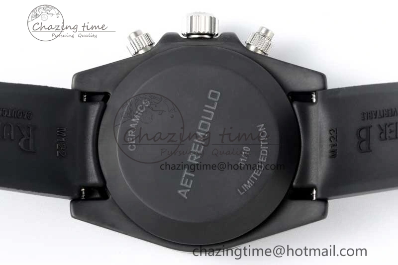 Daytona Black Ceramic 5GF Best Edition Black Dial SS Pusher on Black Rubber Strap A7750
