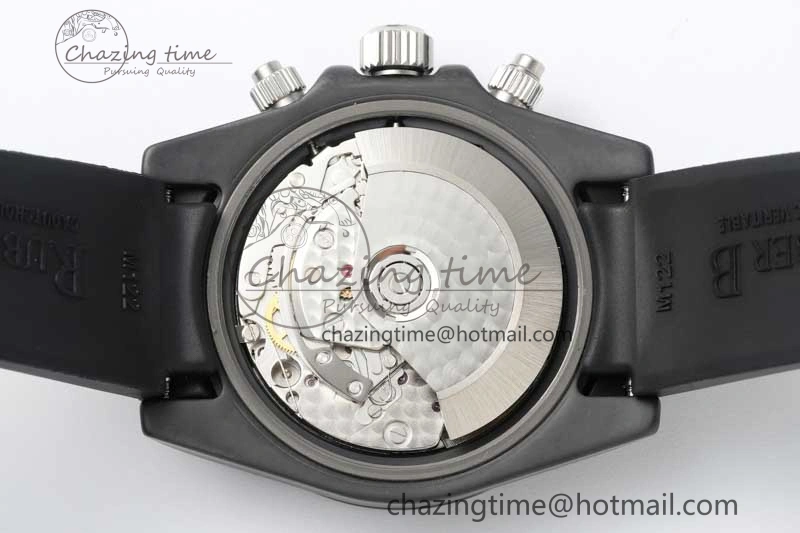 Daytona Black Ceramic 5GF Best Edition Black Dial SS Pusher on Black Rubber Strap A7750